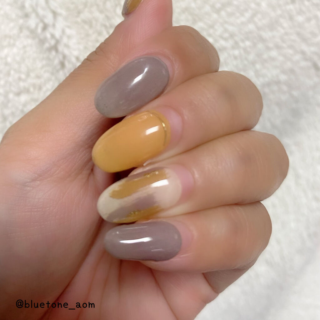 ネイルフィット ジェルネイルシール キャラメルチョコニュアンス/GELATO FACTORY/ネイルシールを使ったクチコミ（3枚目）