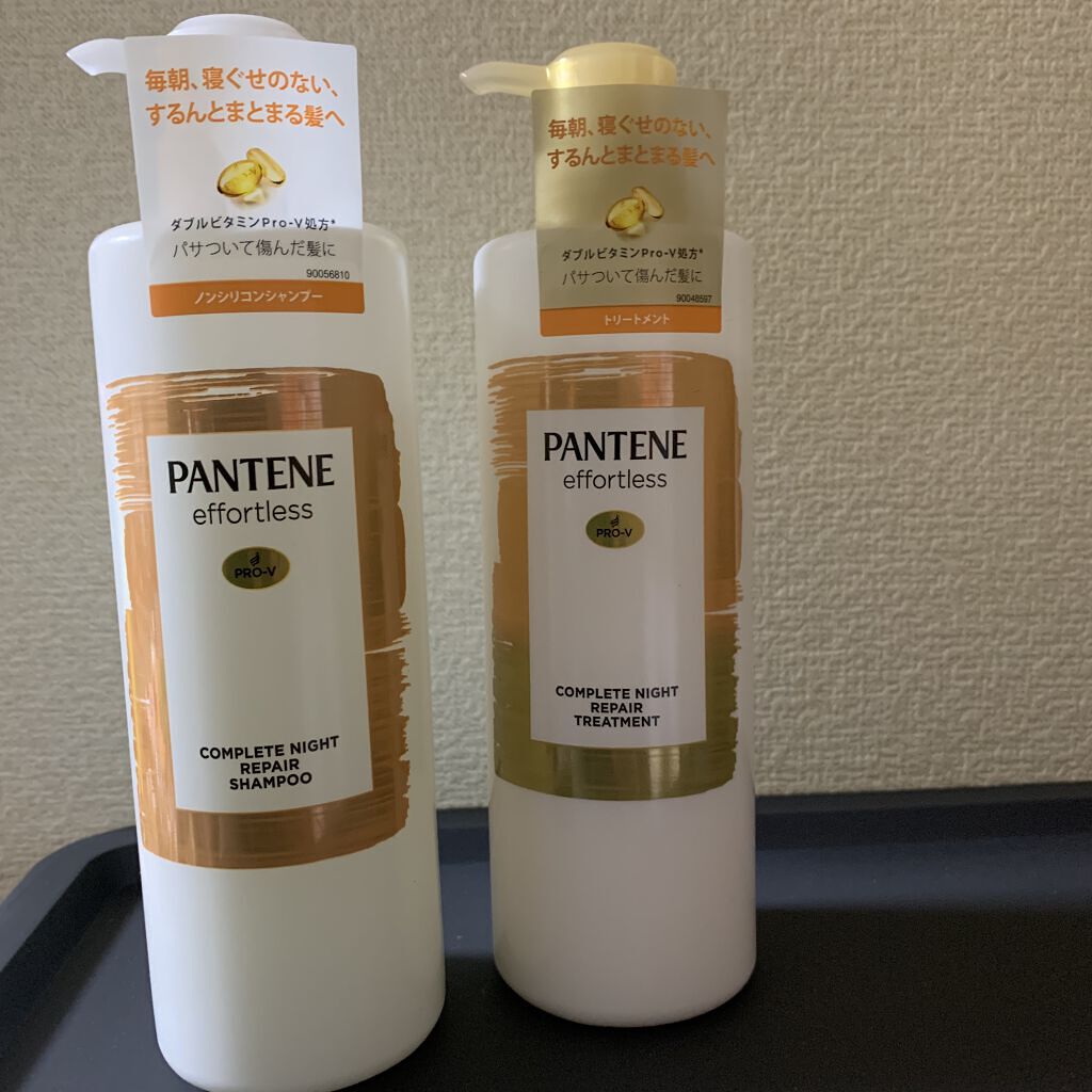 パンテーン エフォートレス コンプリートナイト リペアー シャンプー／トリートメント シャンプー480ml/パンテーン/市販シャンプーを使ったクチコミ（1枚目）