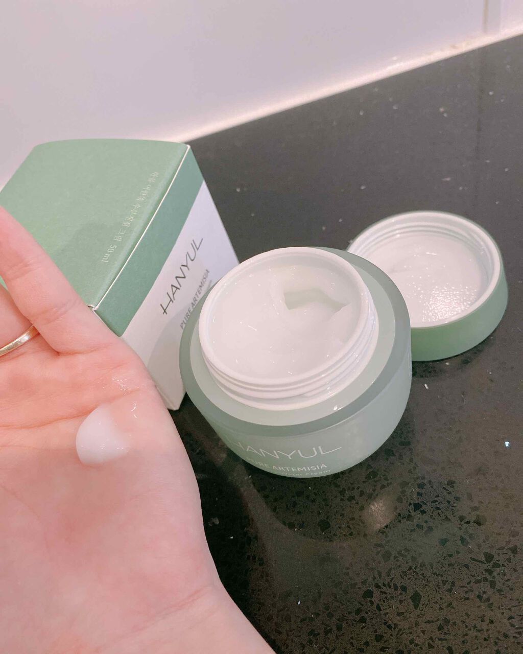 ピュアアルテミシア カーミングウォータークリーム/HANYUL(ハンユル)/フェイスクリームを使ったクチコミ（2枚目）