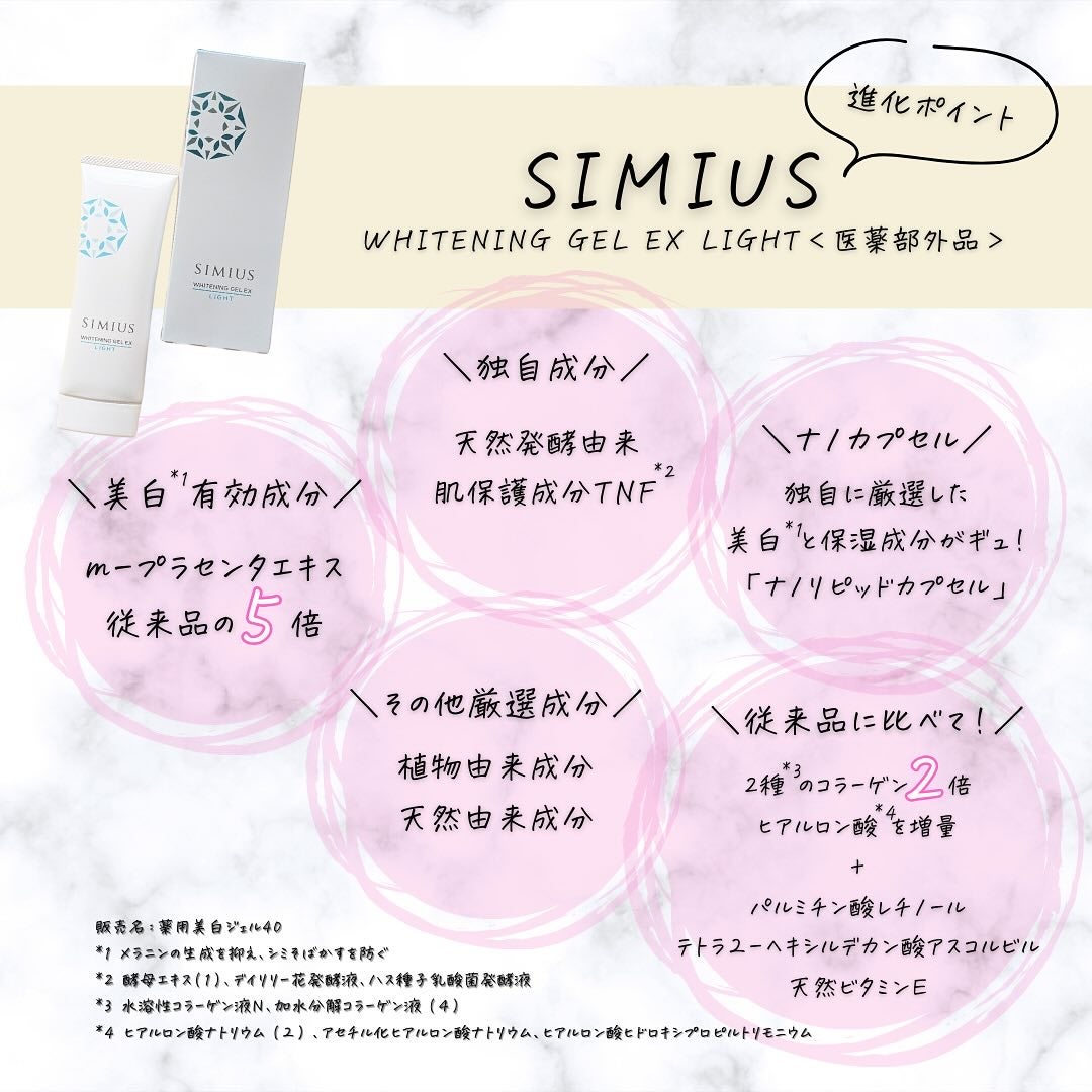 シミウス 薬用ホワイトニングジェルEX ライト (さっぱり) /シミウス/フェイスクリームを使ったクチコミ(5枚目)