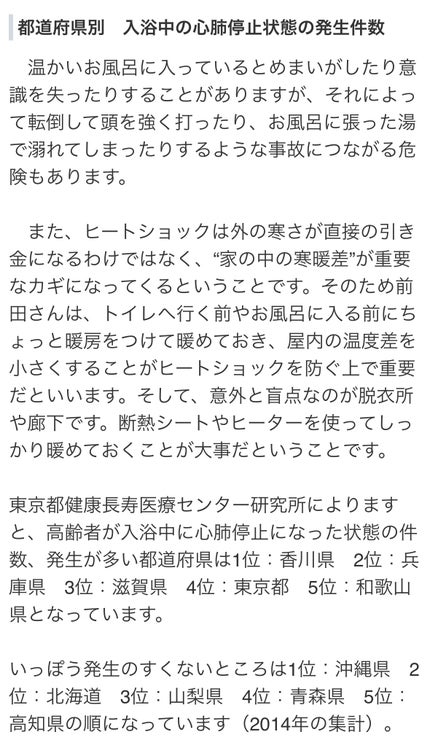 みほっぴ on LIPS 「※MBSニュースより真冬のヒートショックに注意⚠️冬場のお風呂..」(5枚目)