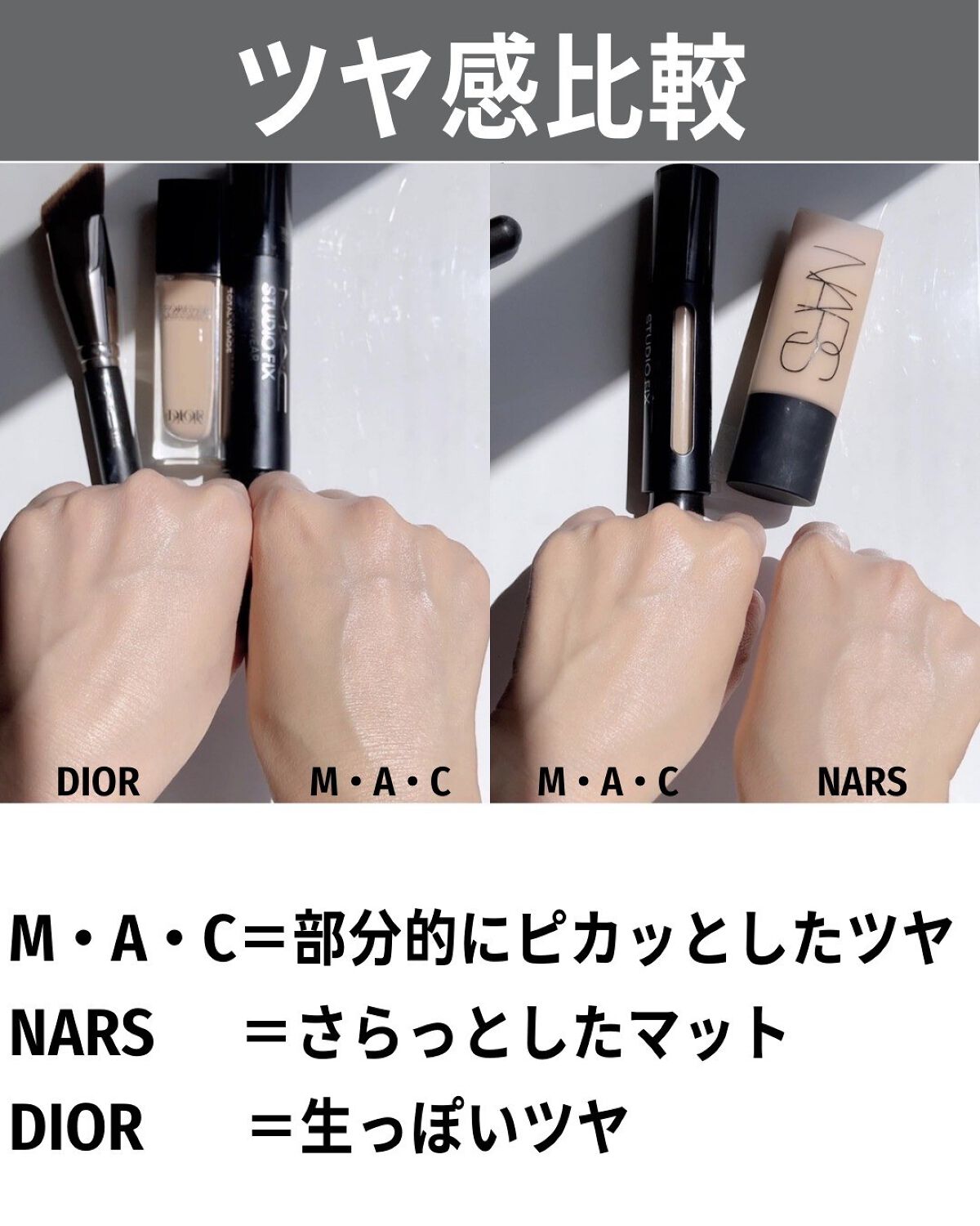 あなたはどっち派？NARS・Dior・M・A・Cのベースメイクを徹底比較