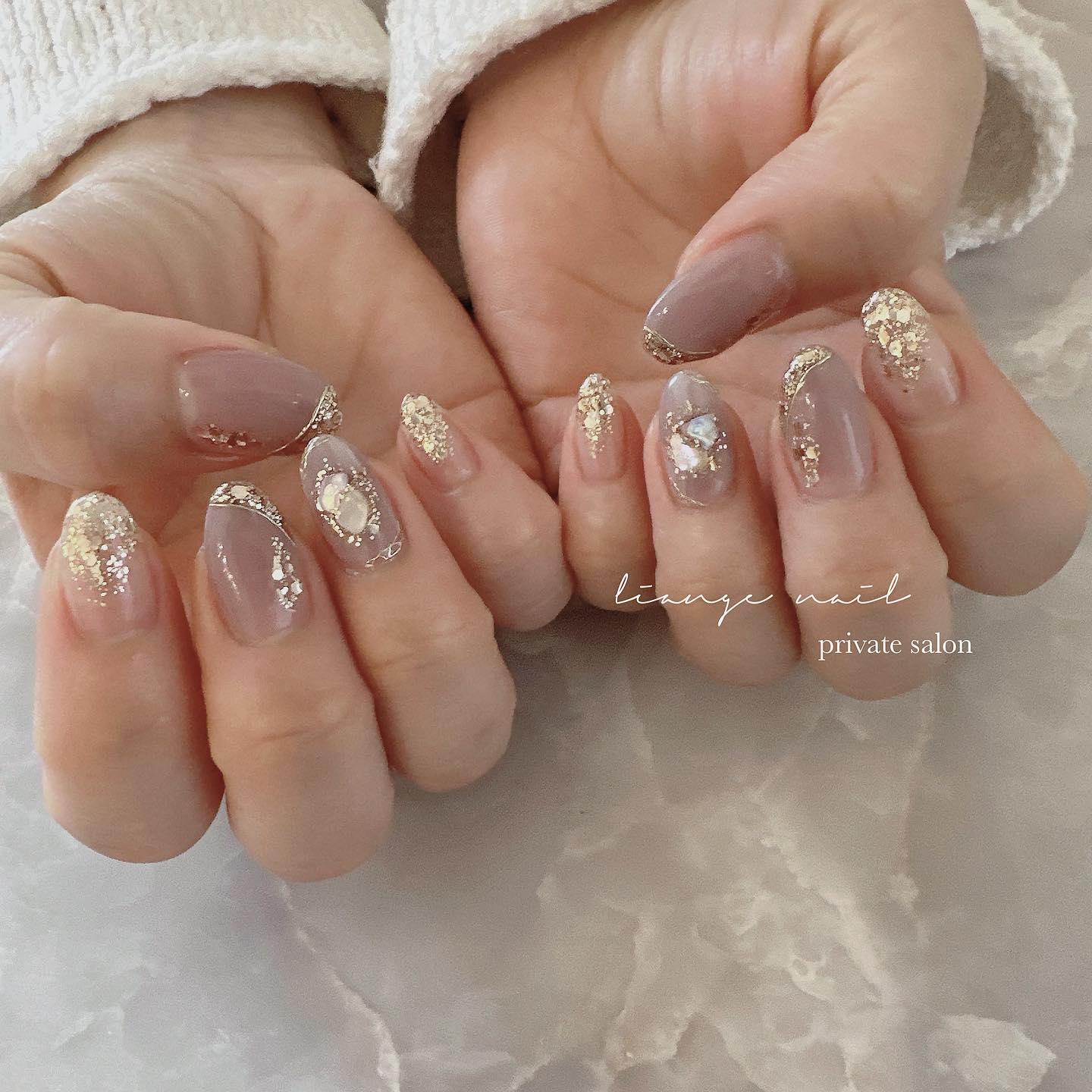 #ネイル,#大人ニュアンスネイル,#ニュアンスネイル,#ジェルネイル,#ミラーネイル,#シェルネイル,#パープルネイルのネイルデザイン