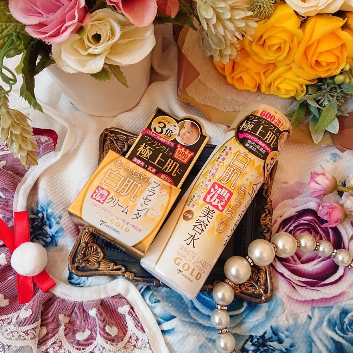 金のプラセンタもっちり白肌濃クリーム/ホワイトラベル/フェイスクリームを使ったクチコミ(5枚目)