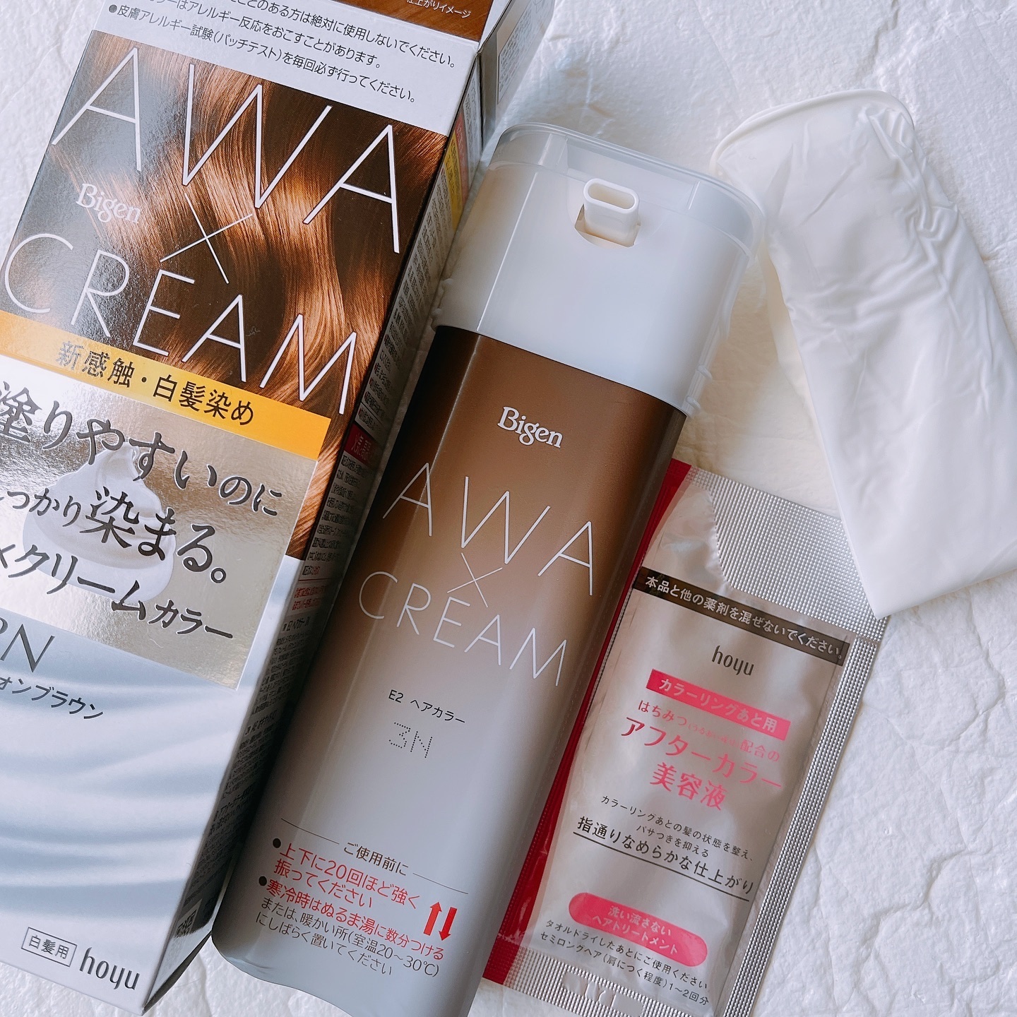 泡クリームカラー 3N シフォンブラウン/ビゲン/ヘアカラーを使ったクチコミ（2枚目）