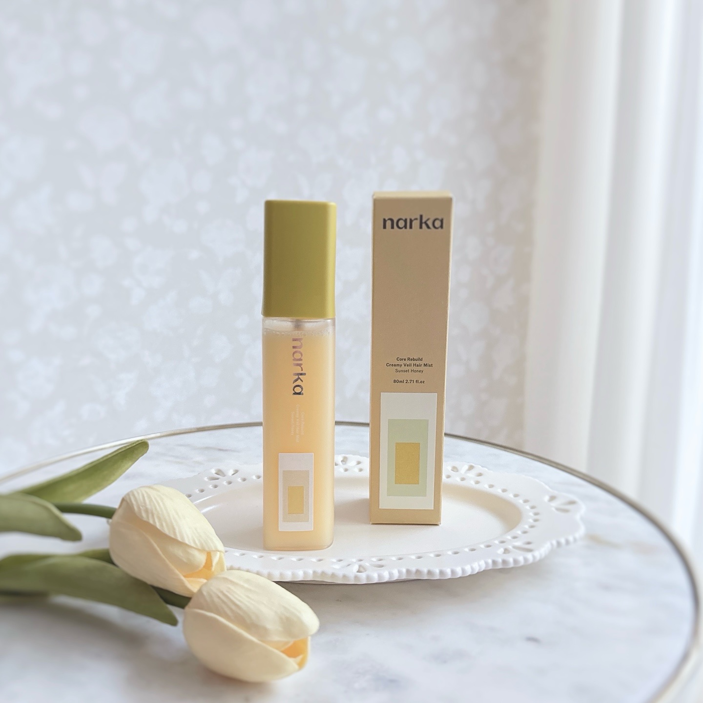 クリーミーベールヘアミスト サンセットハニー/narka/ヘアミストを使ったクチコミ（1枚目）