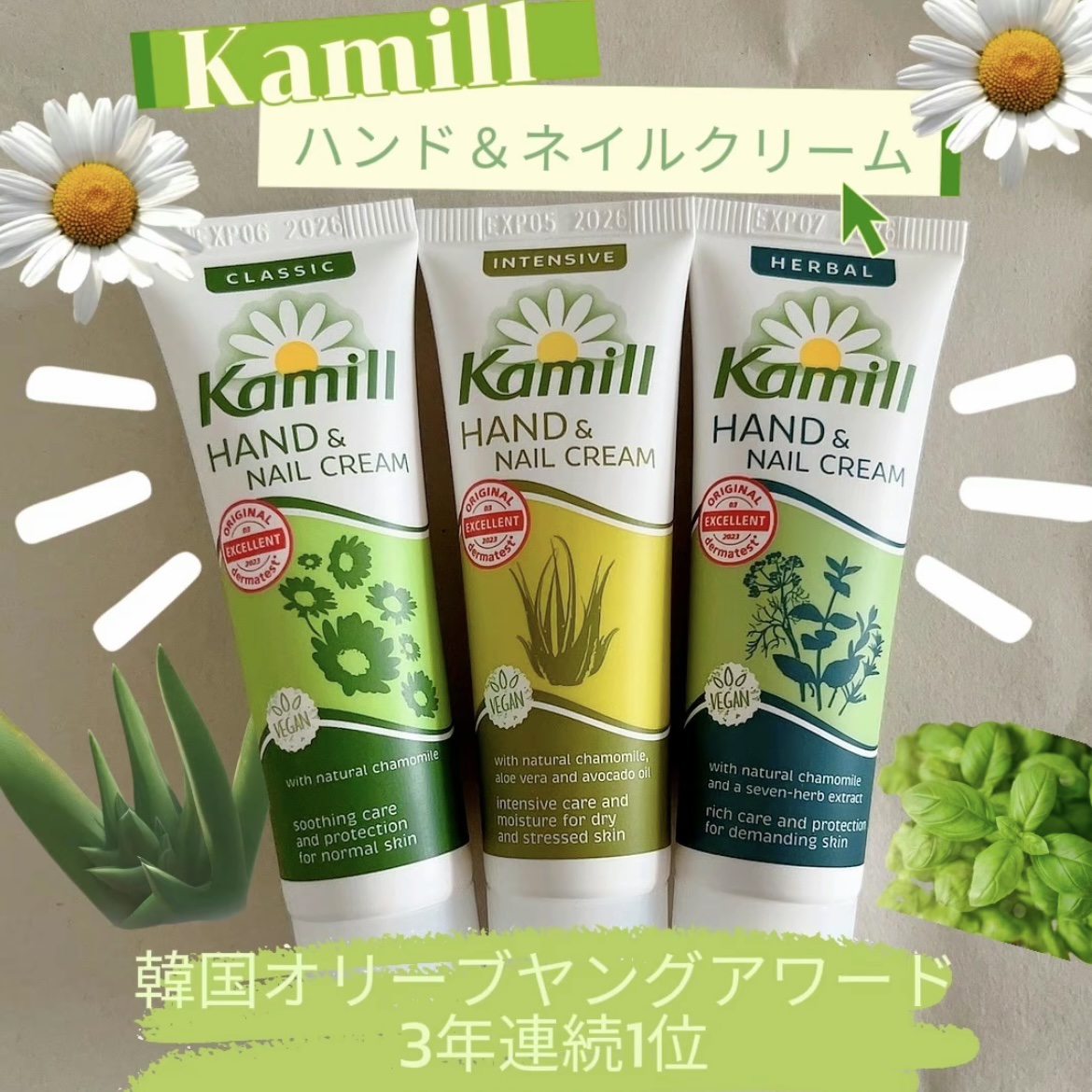 ハンド＆ネイルクリームミニ 企画セット30ml*3/カミール/その他キットセットを使ったクチコミ（1枚目）