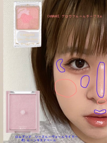 グロウフルールチークス/キャンメイク/パウダーチークを使ったクチコミ(6枚目)