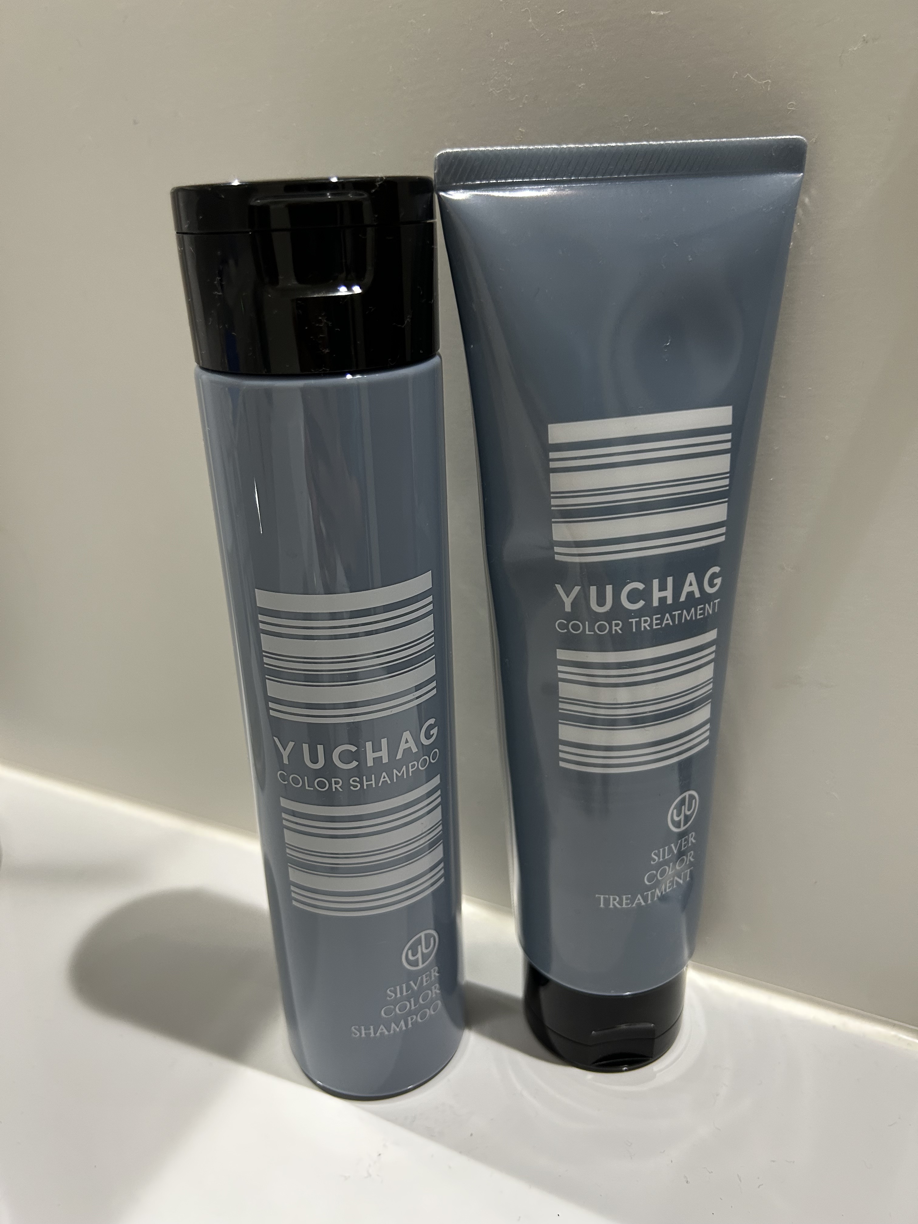 ユチャ　カラーシャンプー/カラートリートメント セット（シルバー）/YUCHAG/市販シャンプーを使ったクチコミ（1枚目）