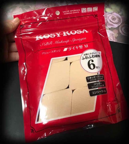 バリュースポンジ ダイヤ型 タイプM 6P/ロージーローザ/パフ・スポンジを使ったクチコミ(1枚目)