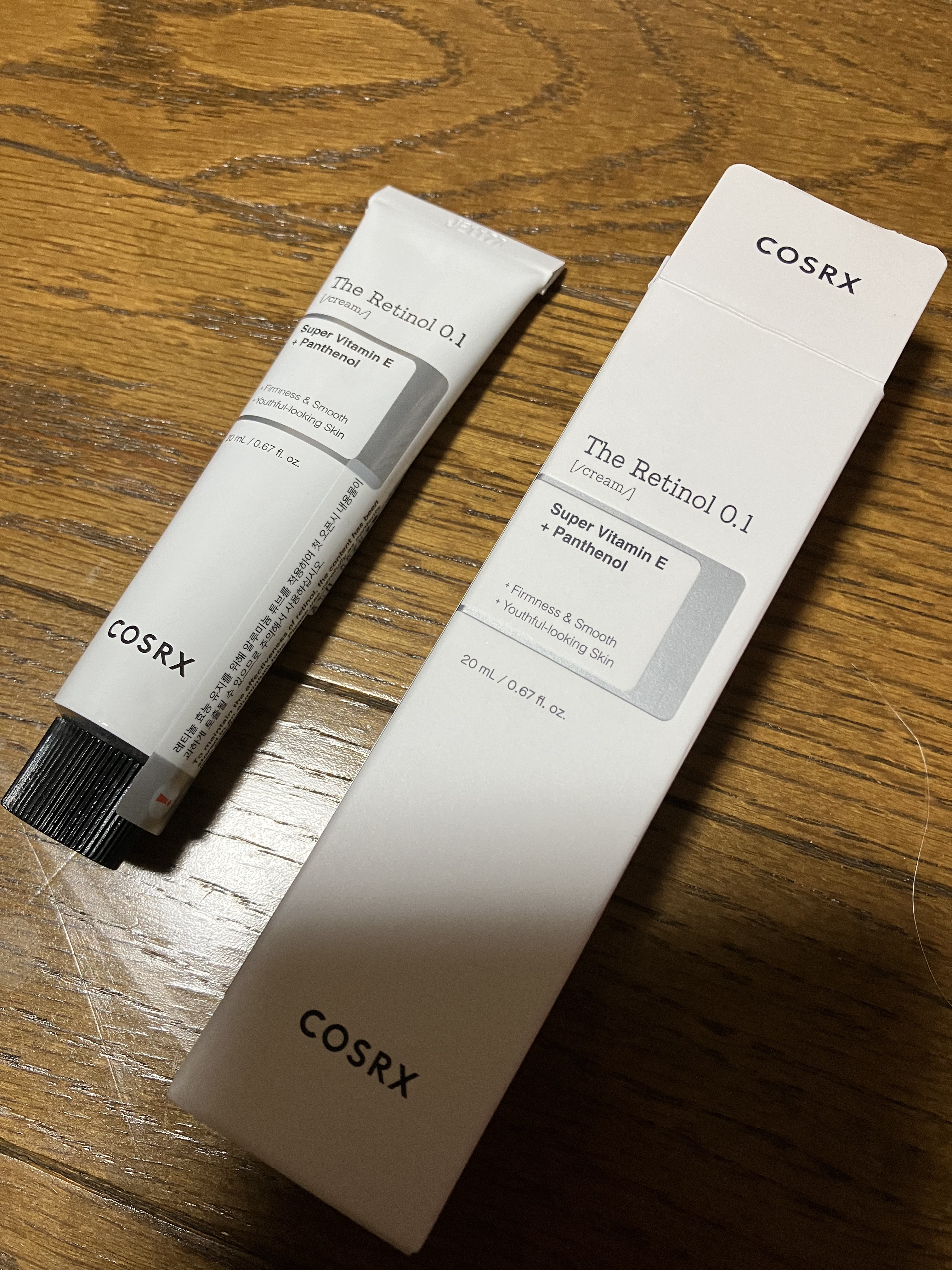 【使った商品】
COSRX
RXザ・レチノール0.1クリーム

【商品の特徴】
大注目のCOSRXより、レチノール配合のクリーム
部分使用もできるので肌の気になるところにちょこちょこっとも使えます

【使用感】
ピリピリ(A反応)が怖いので