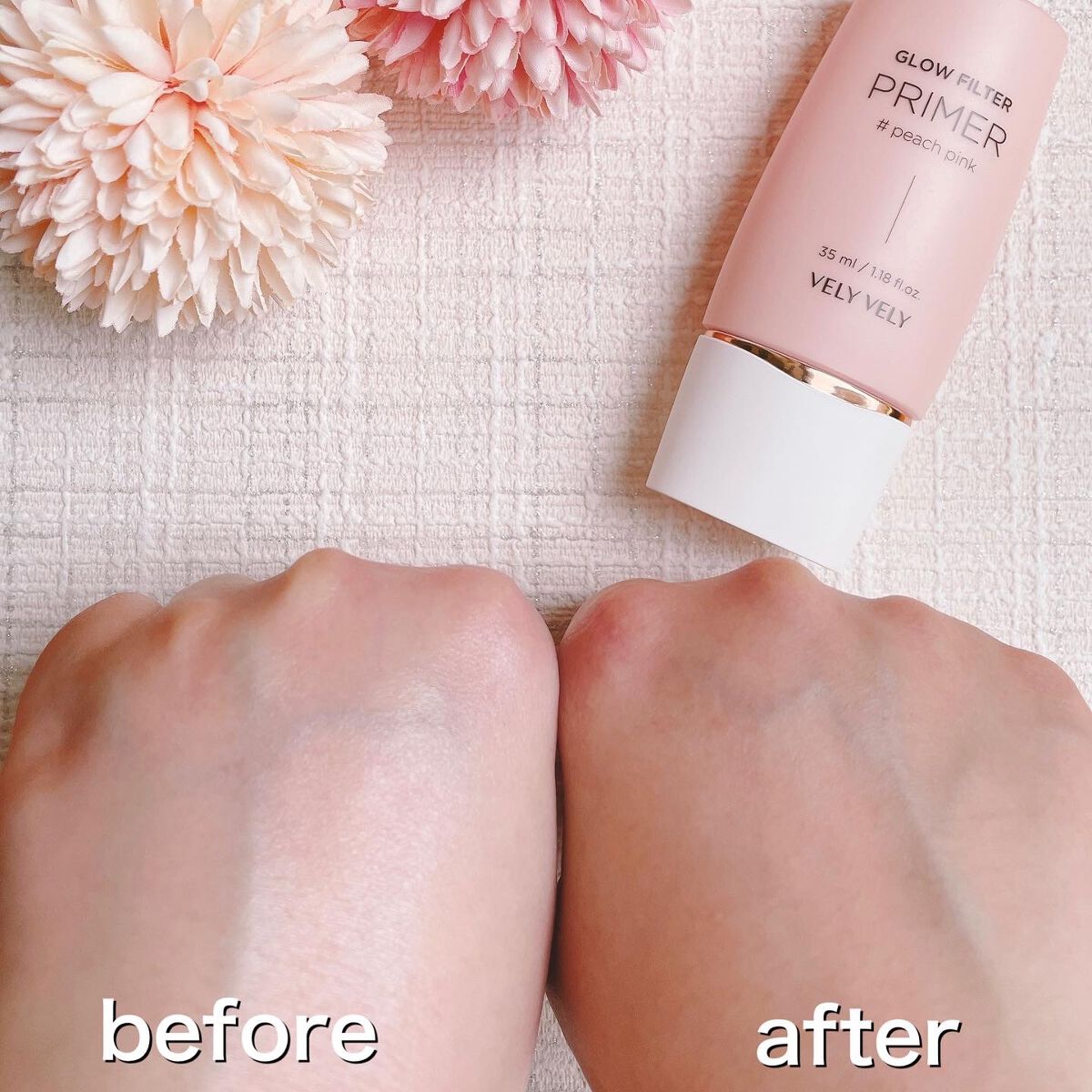 グローフィルタープライマー ピーチピンク/VELY VELY/化粧下地を使ったクチコミ(5枚目)
