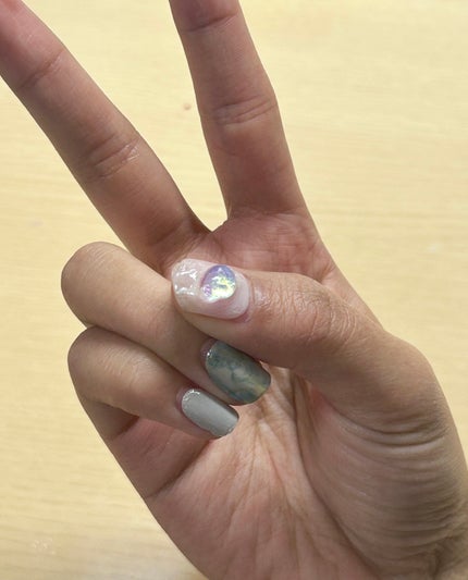 セミキュアジェルネイル(ハンド)/ohora/ネイルシールを使ったクチコミ(3枚目)