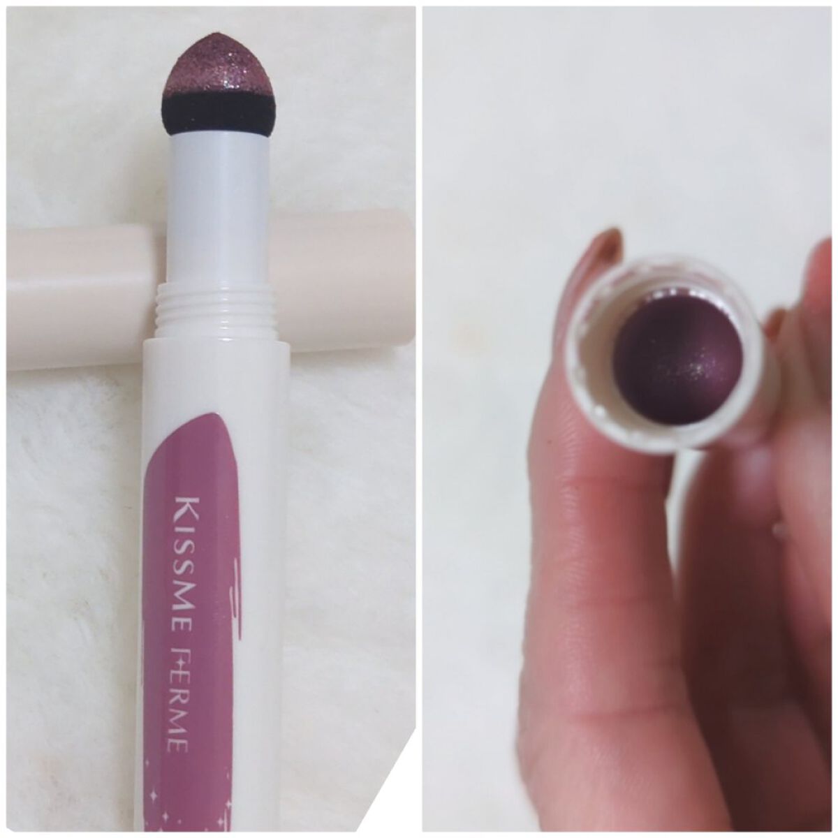 クッションチップアイカラーN 03 ローズバイオレット/キスミー フェルム/単色アイシャドウを使ったクチコミ（3枚目）