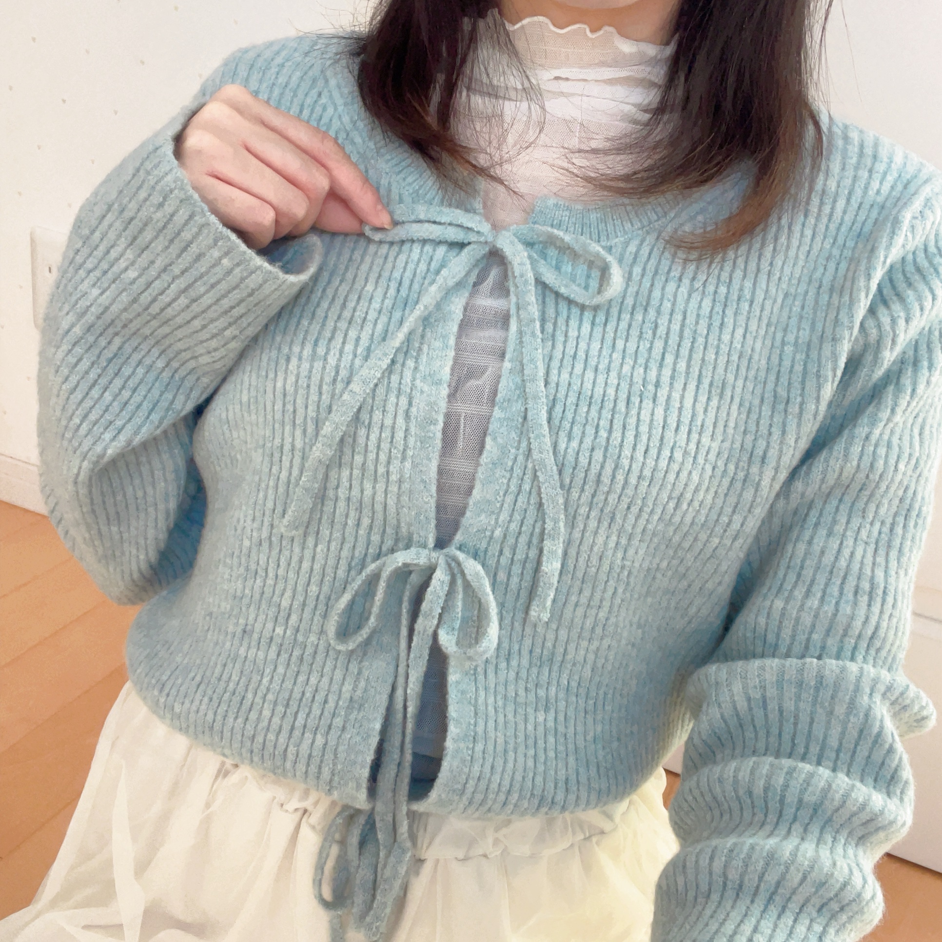 フロントリボンカーディガンQ/ジーユー/その他を使ったクチコミ（1枚目）