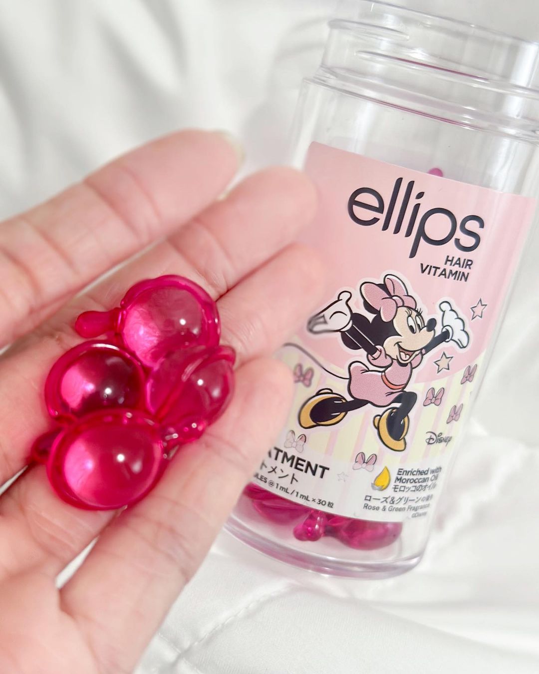 【ディズニー限定デザイン】ellips（エリップス）ヘアオイル ボトルタイプ30粒 (イエロー/トロピカルフルーツの香り)ミッキー/ellips/ヘアケア・スタイリングを使ったクチコミ（3枚目）