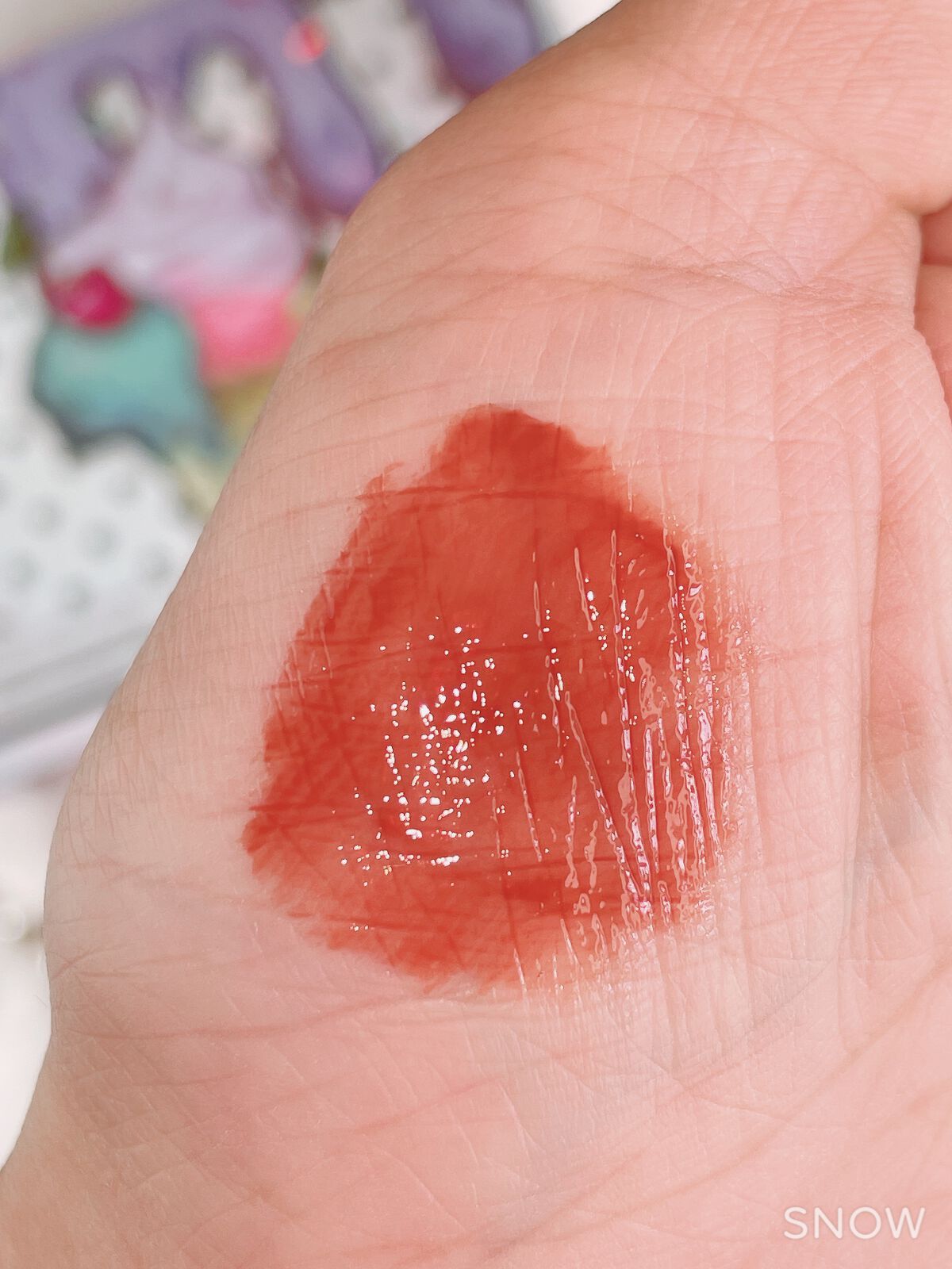 グリスニングウォータリングティント G03 ビタースイートダークチョコレート/FlowerKnows/リップティントを使ったクチコミ（3枚目）