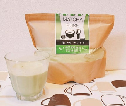 MATCHA PURE(プロテインパウダー)/ピュアパートナー/ソイプロテインを使ったクチコミ(1枚目)
