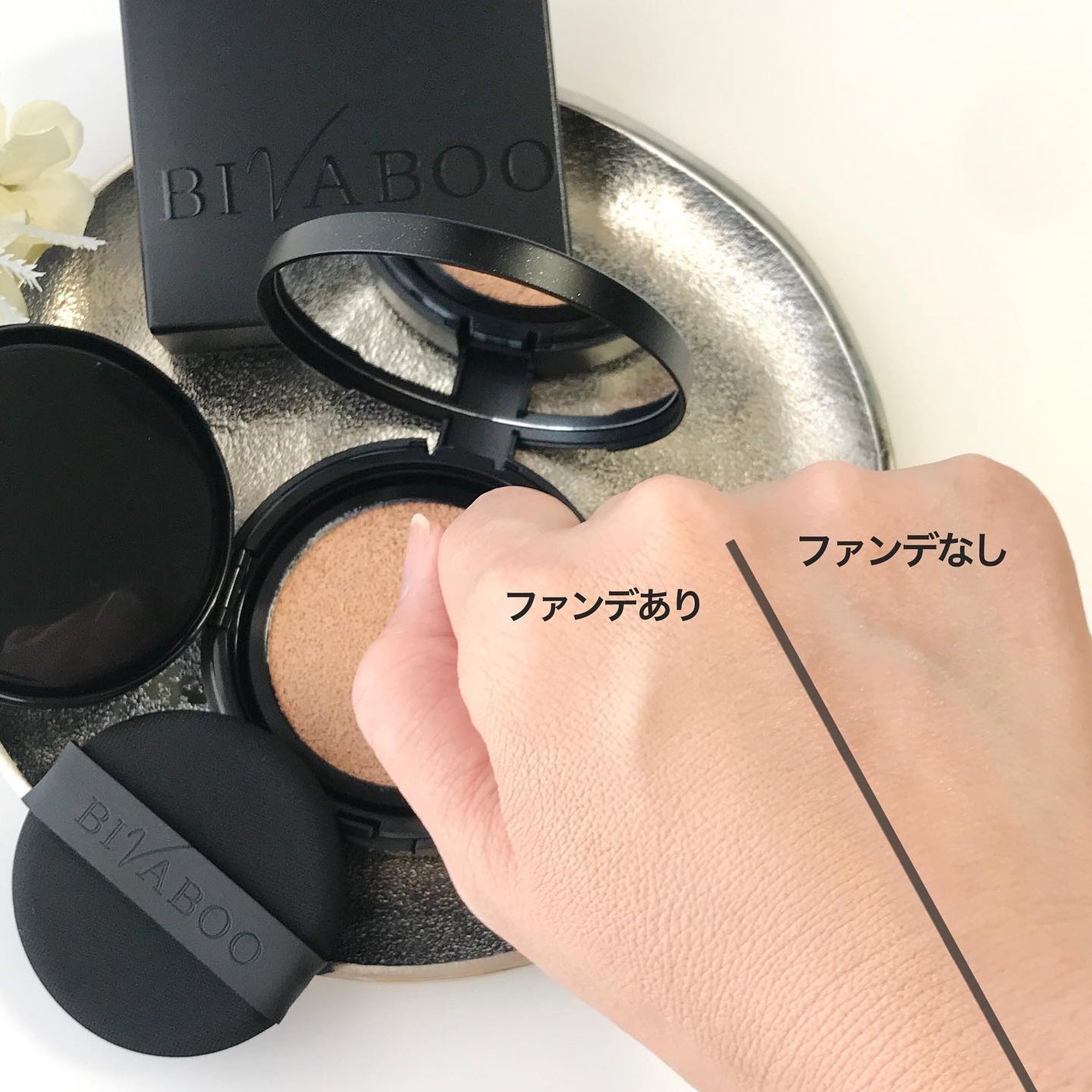 ベルベットジュエルクッション/BIVABOO/クッションファンデーションを使ったクチコミ(6枚目)
