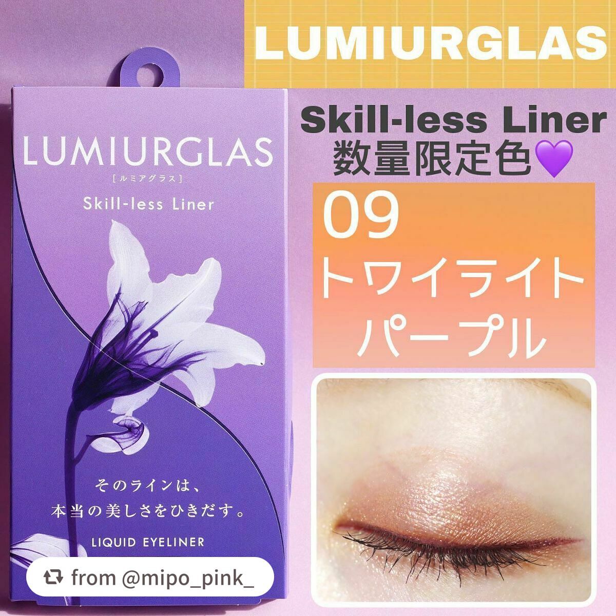 スキルレスライナー/LUMIURGLAS/リキッドアイライナーを使ったクチコミ(1枚目)