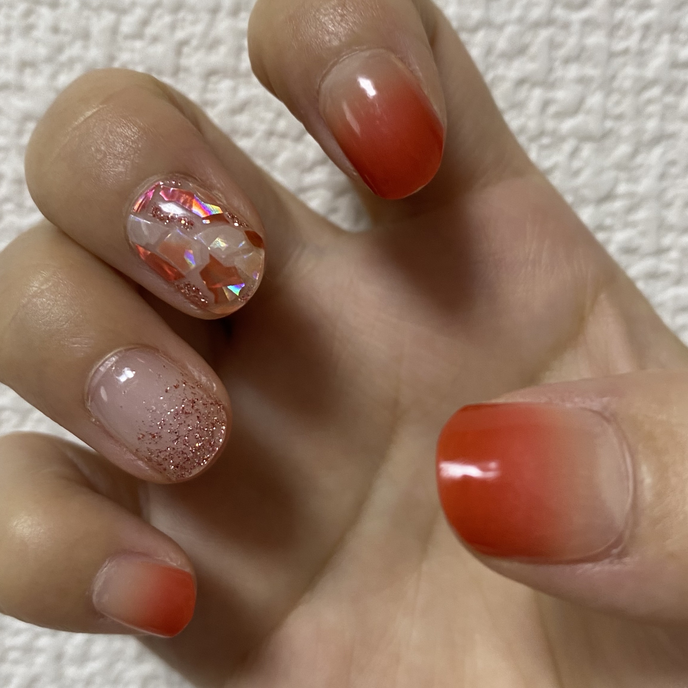 セミキュアジェルネイル（ハンド） ND-256 N Shooting Star (summer dessert Collection)/ohora/ネイルシールを使ったクチコミ（1枚目）