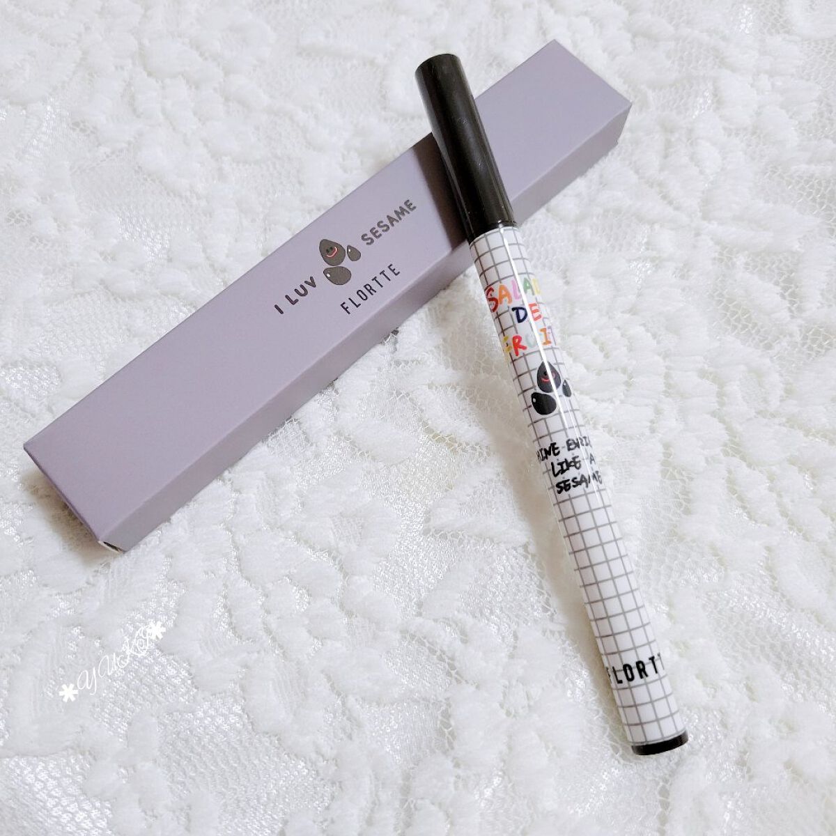 サラダdeフルーツカラーリキッドアイライナーWP 01 セサミ/FLORTTE/リキッドアイライナーを使ったクチコミ（1枚目）