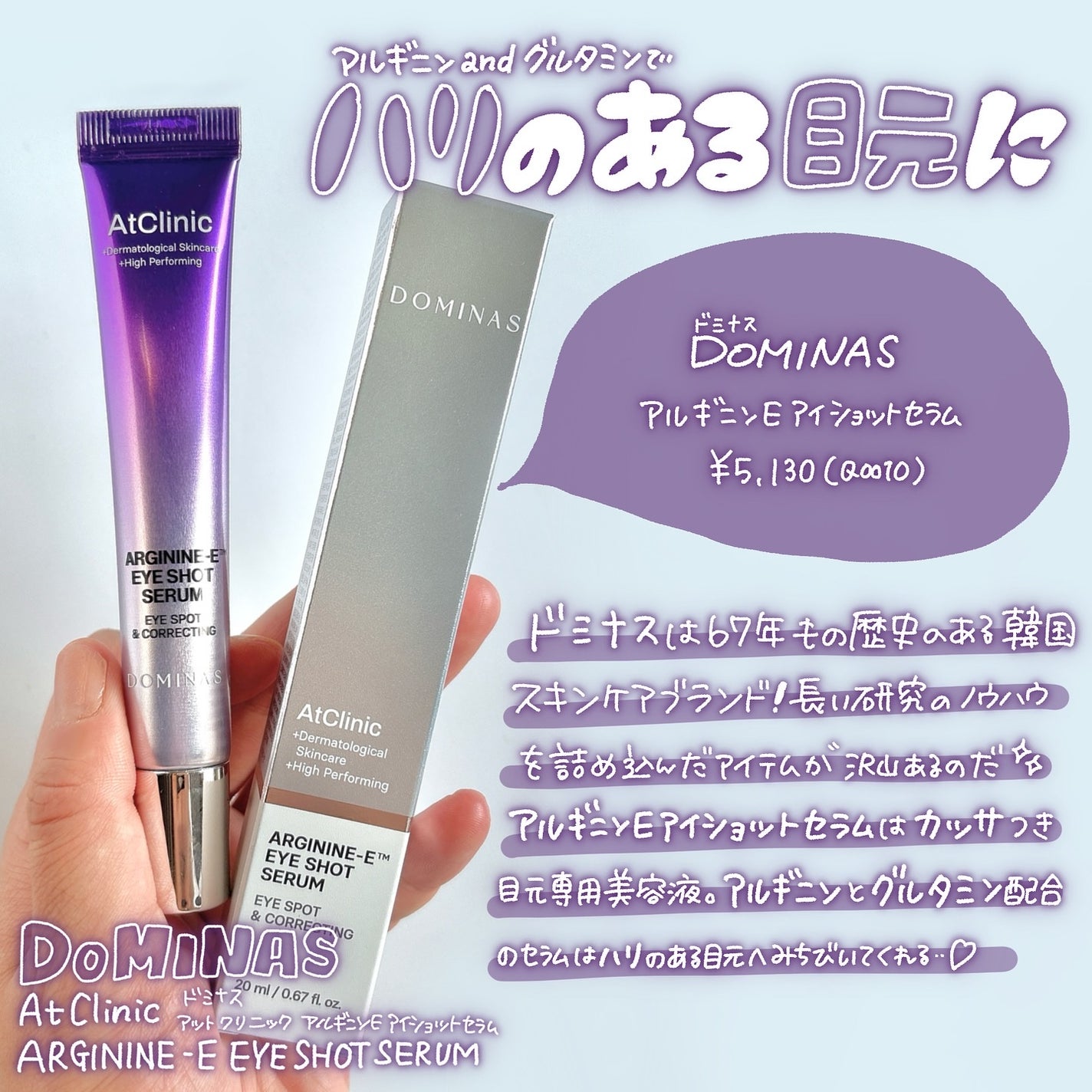 アットクリニック アルギニン E アイショットセラム/DOMINAS/アイケア・アイクリームを使ったクチコミ(2枚目)