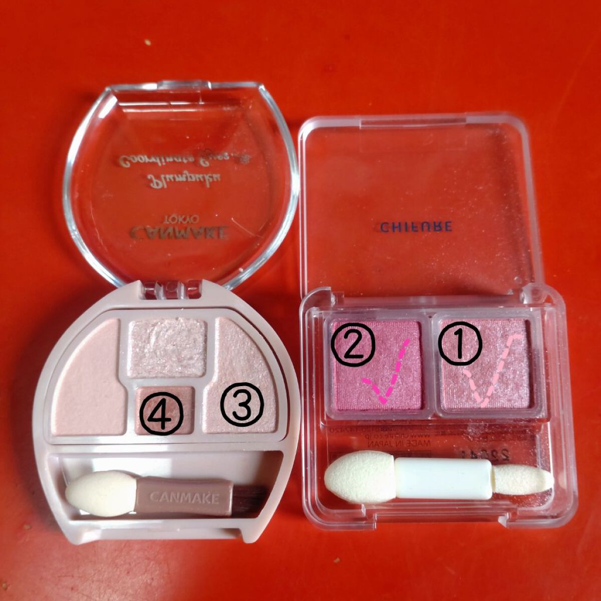 ツイン カラー アイシャドウ/ちふれ/アイシャドウパレットを使ったクチコミ（2枚目）