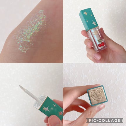 Cherry Love グリッター リキッドアイシャドウ/FlowerKnows/グリッターを使ったクチコミ(2枚目)