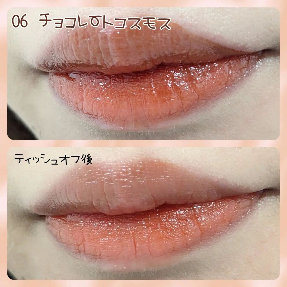 frunflynn シャインユー グロウティント 06 チョコレートコスモス/frunflynn/リップティントを使ったクチコミ（3枚目）