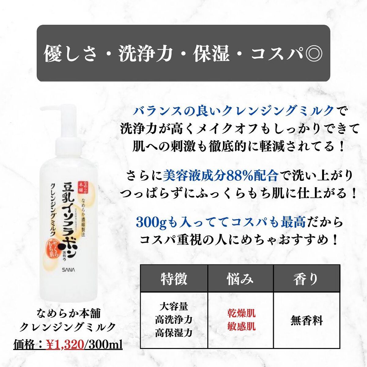 美容オタクのダン|プチプラスキンケアコスメ on LIPS 「<コスパ最強!敏感肌でも◎>クレンジングミルク5選!◆紹介した..」(4枚目)
