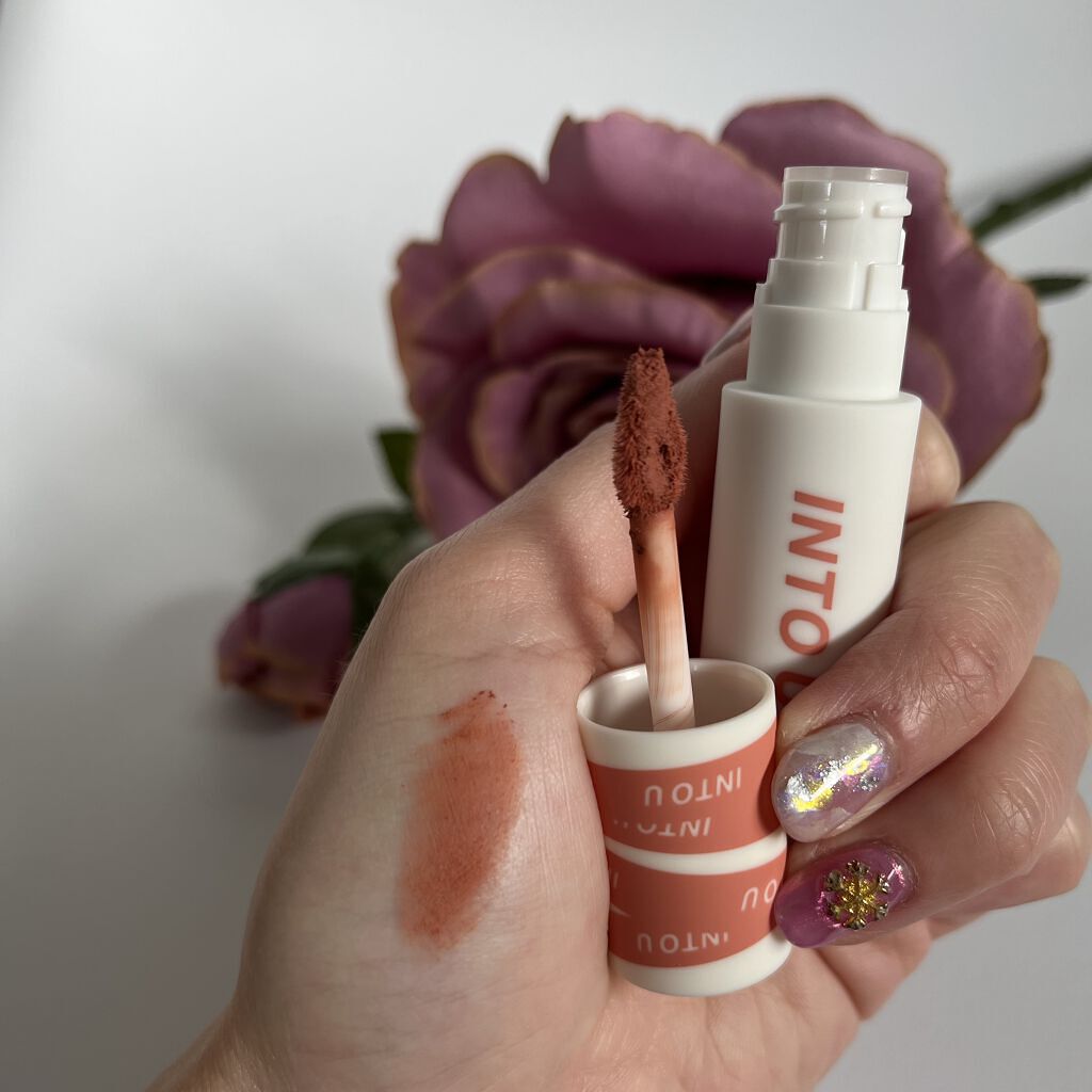 スーパーマットリップ＆チークマッド/INTO U/口紅を使ったクチコミ（2枚目）