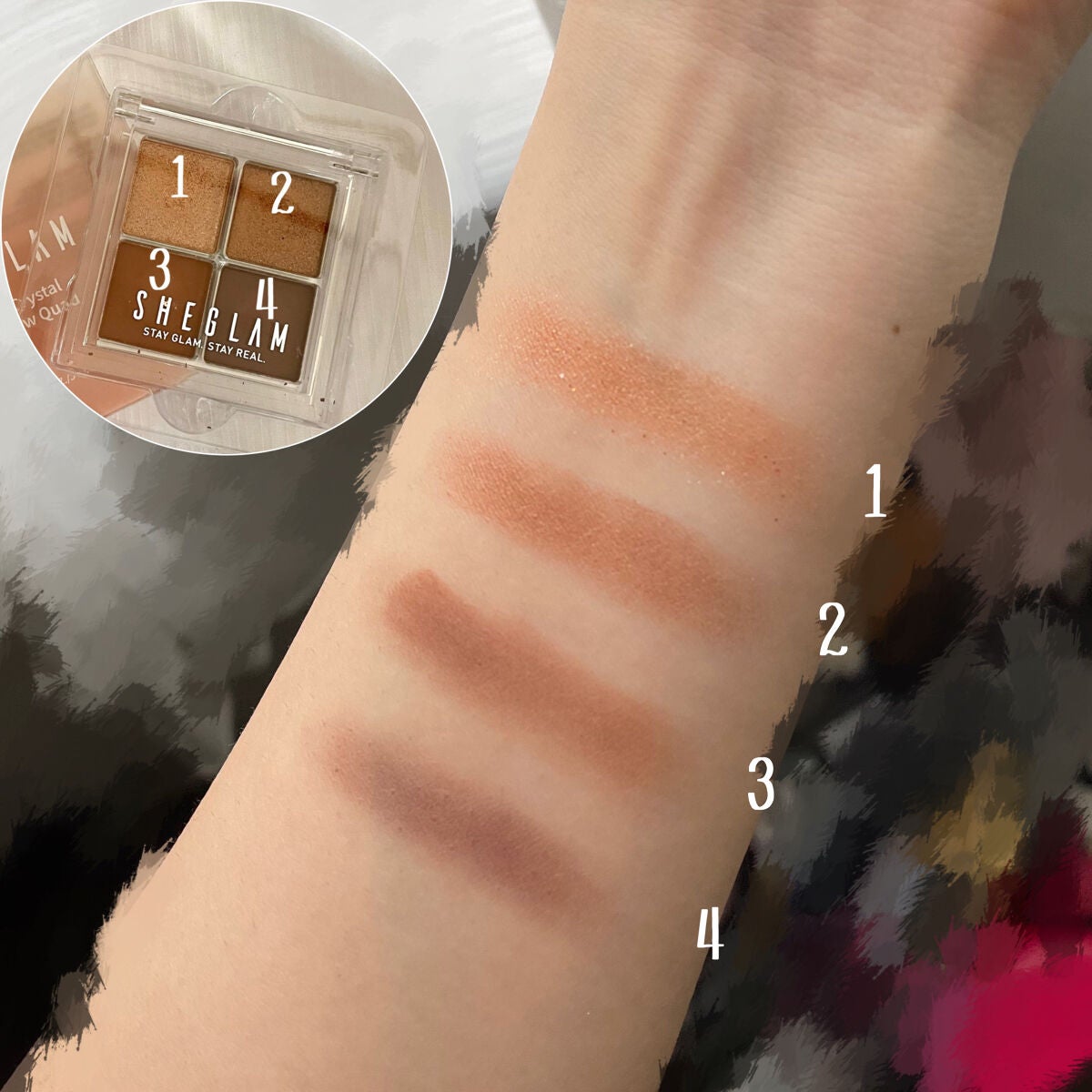 Cosmic Crystal 4色アイシャドウパレット/SHEGLAM/アイシャドウパレットを使ったクチコミ(2枚目)
