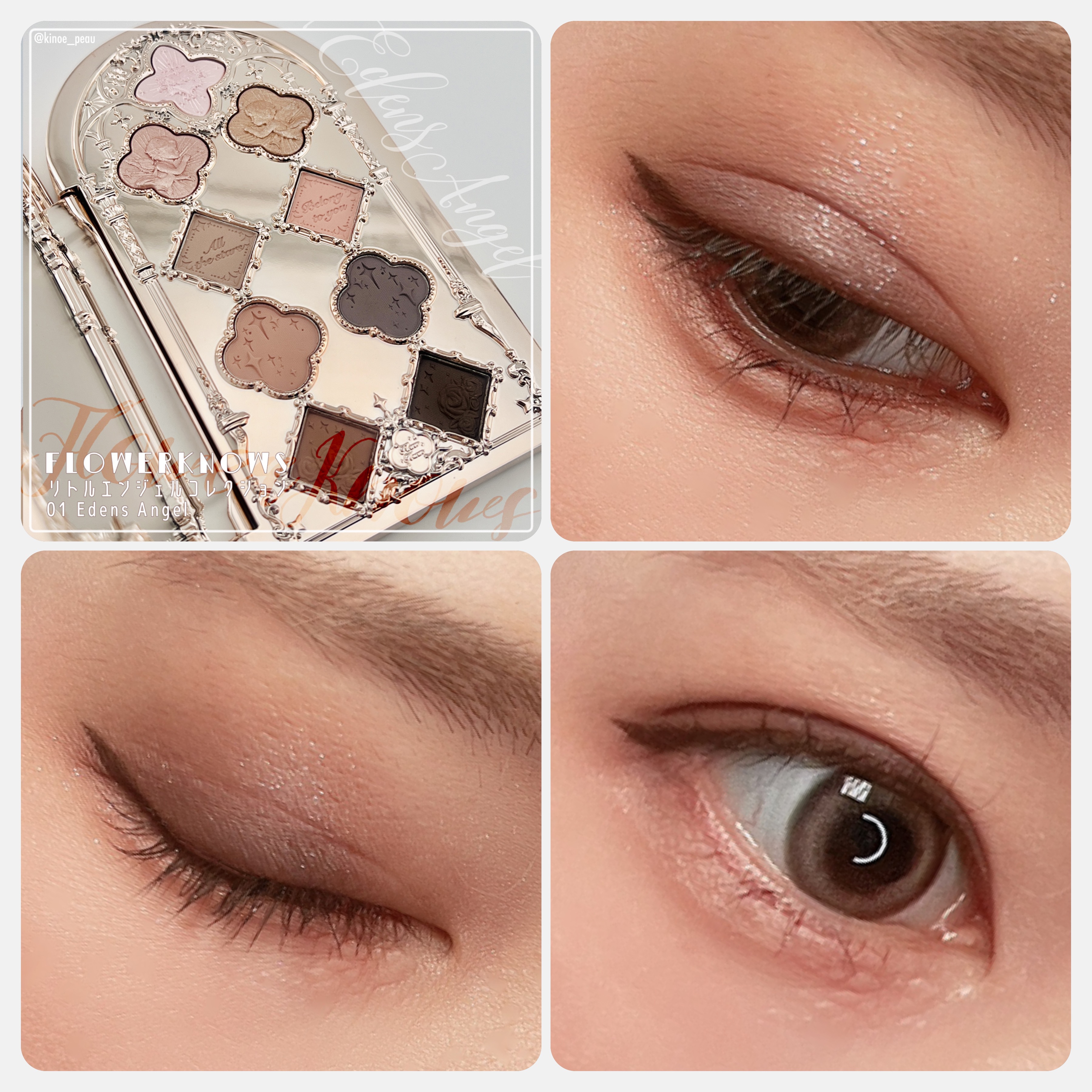 フラワーノーズ リトルエンジェルコレクション 9色アイシャドウパレット 01 Eden's Angel (伊甸天使)/FlowerKnows/アイシャドウパレットを使ったクチコミ（3枚目）