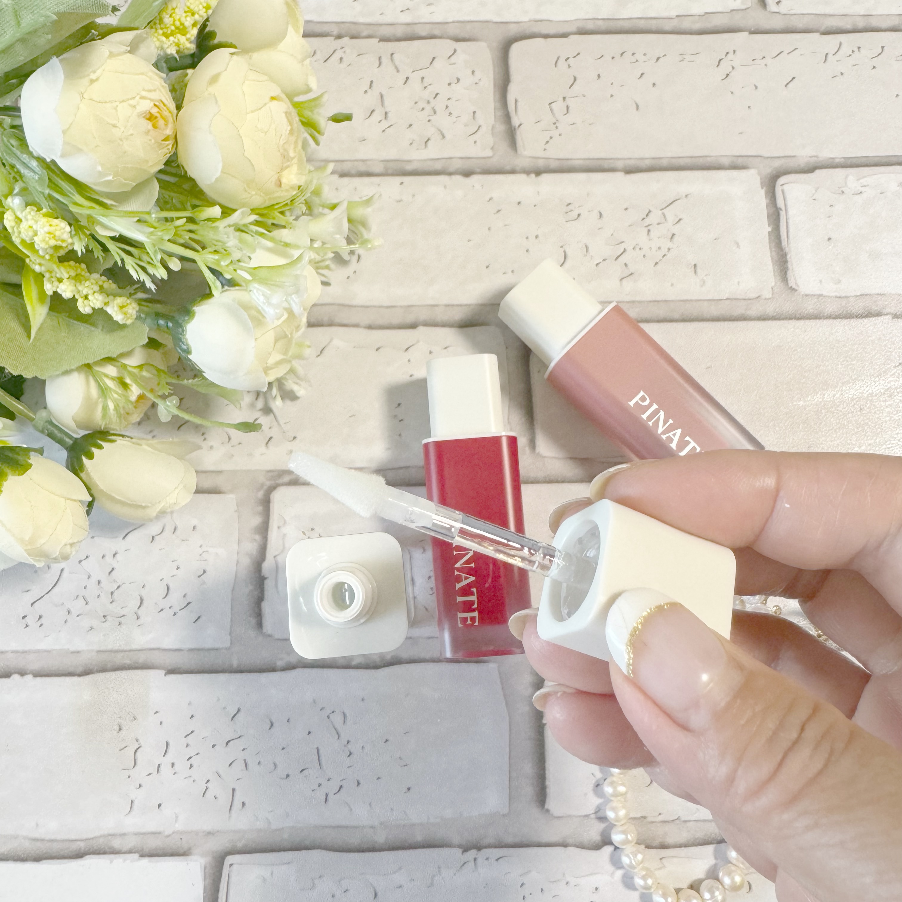 ナチュラルブルームリップオイルセラム 3色セット/PINATE/リップグロスを使ったクチコミ（2枚目）