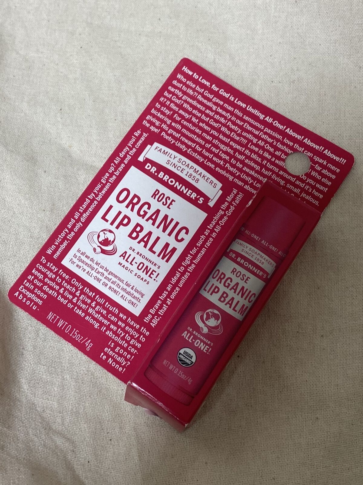 マジック オーガニックリップバーム ローズ/ドクターブロナー/リップバームを使ったクチコミ（1枚目）