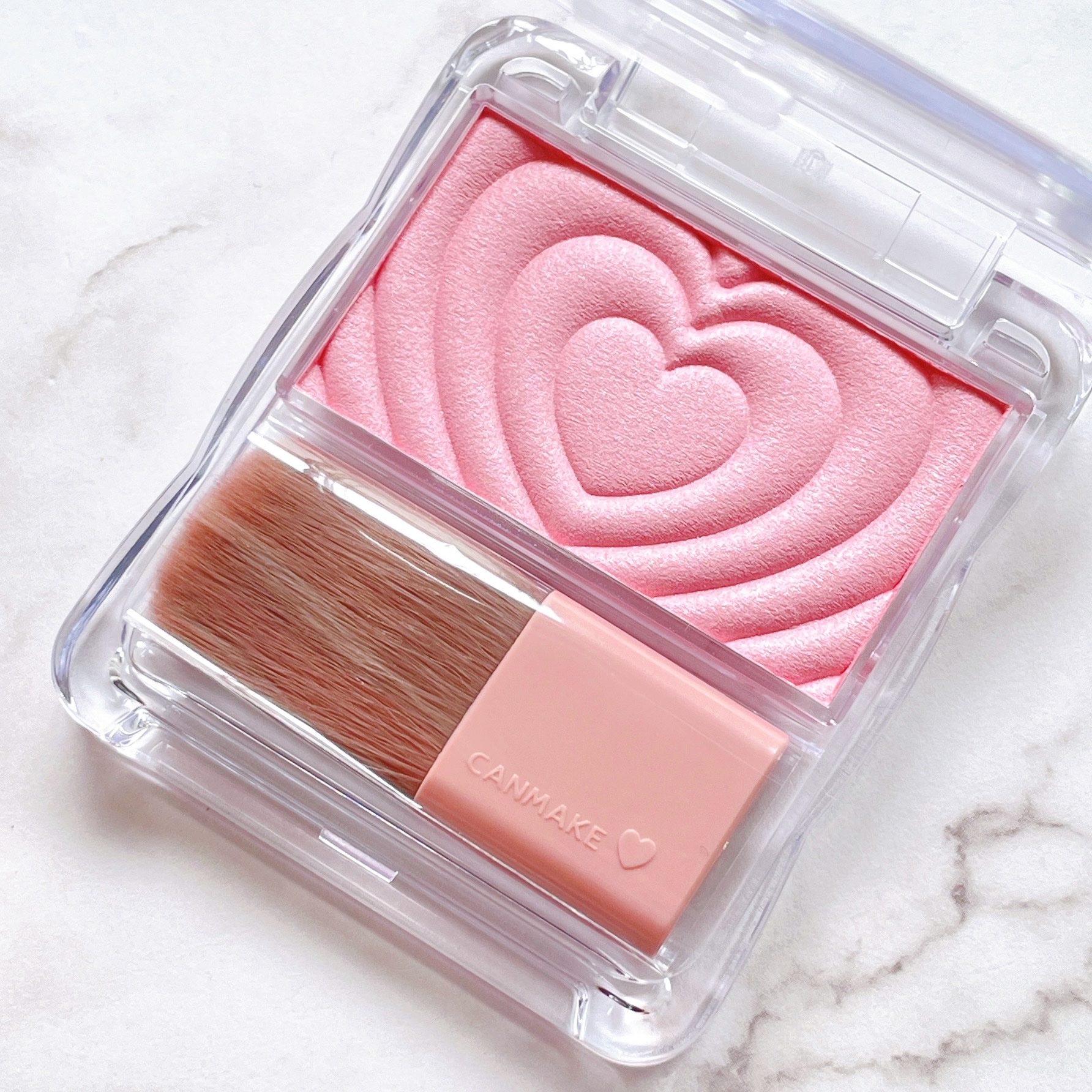 パウダーチークス P02 リトルシャイピンク/キャンメイク/パウダーチークを使ったクチコミ（3枚目）