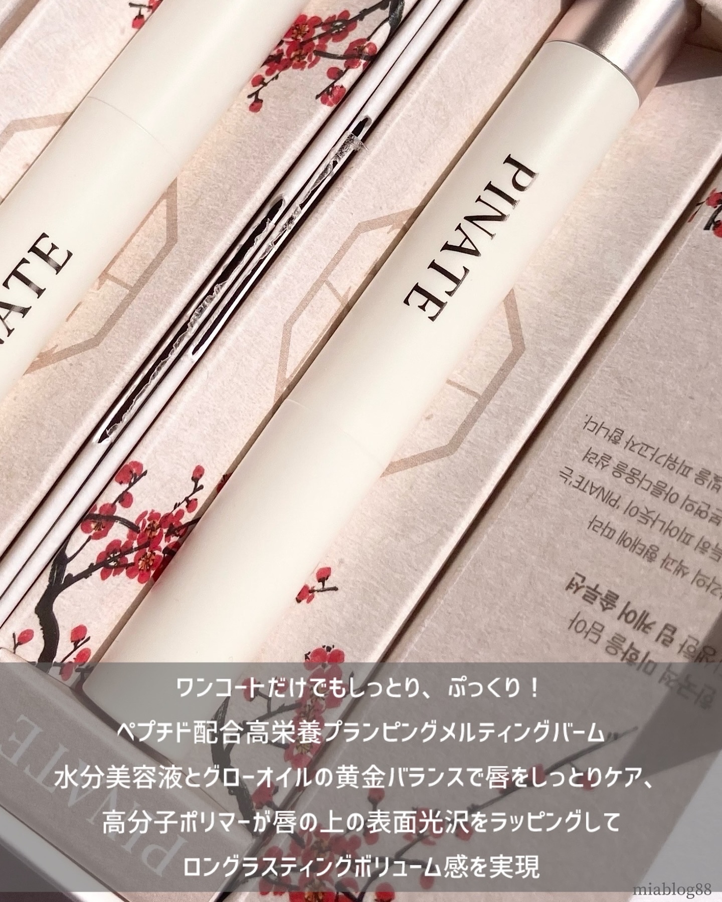 ベアグローペプチドメルティングバーム/PINATE/口紅を使ったクチコミ（1枚目）