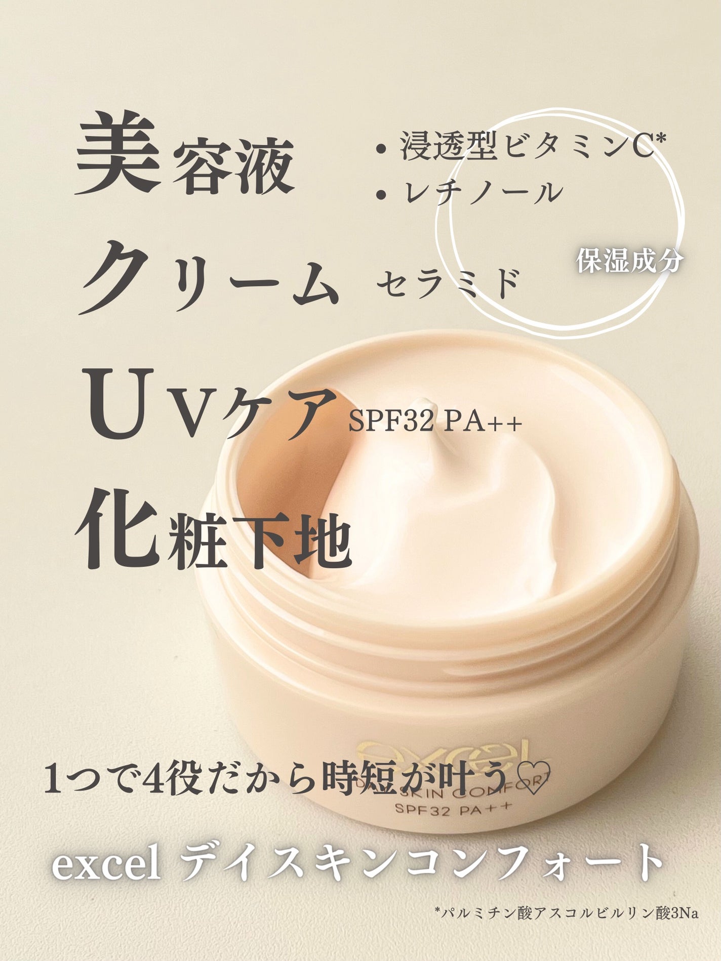 デイスキンコンフォート/excel/フェイスクリームを使ったクチコミ(3枚目)