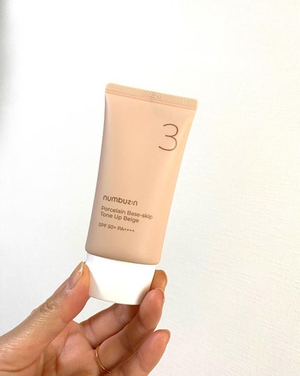 3番 ノーファンデ陶器肌トーンアップクリーム/numbuzin/化粧下地を使ったクチコミ(2枚目)