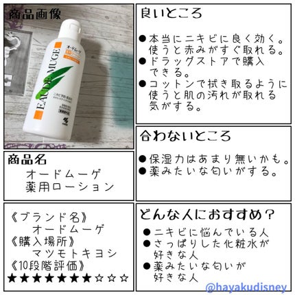 オードムーゲ 薬用ローション(ふきとり化粧水)/オードムーゲ/拭き取り化粧水を使ったクチコミ(1枚目)