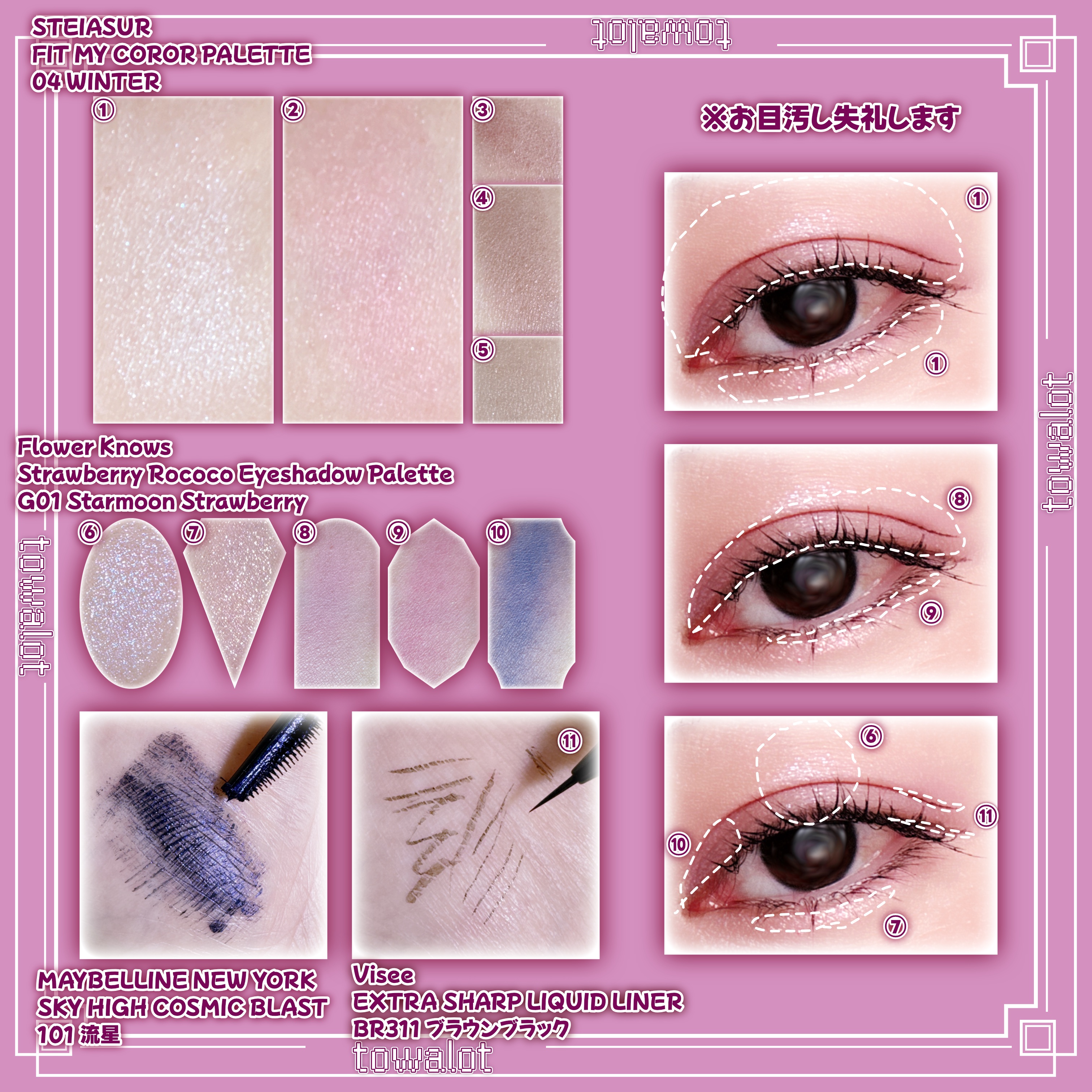 ストロベリーロココ アイシャドウパレット/FlowerKnows/アイシャドウパレットを使ったクチコミ（2枚目）