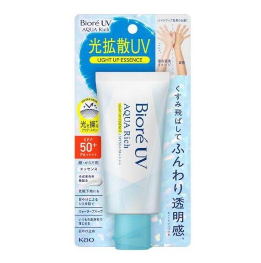 じゃむ on LIPS 「【日焼け止め】顔→アクアリッチライトアップエッセンス体→アクア..」(1枚目)