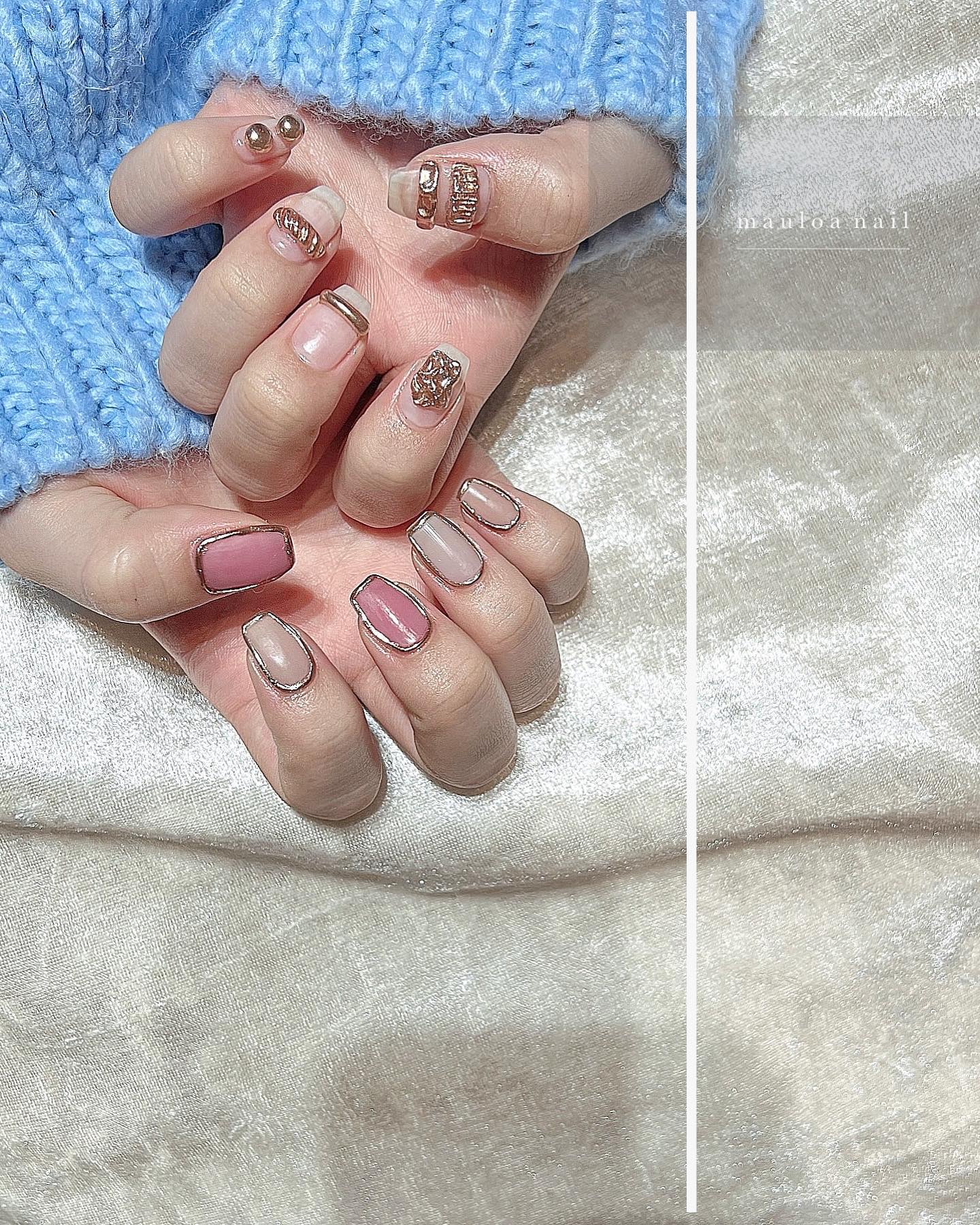 #パールネイル,#ネイル,#ビジューネイル,#アートネイル,#マットネイル,#ミラーアートネイル,#ピンクネイル,#オータムネイル,#ジュエリーネイル,#ミラーネイル,#手書きアートネイル,#カーキネイル,#ゴールドネイル,#クリアネイル,#リングネイル,#秋ネイル,#天王寺ネイルのネイルデザイン