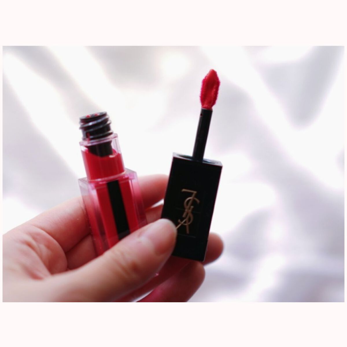 ルージュ ピュールクチュール ヴェルニ ウォーターステイン 615 ルビー ウェーブ/YVES SAINT LAURENT BEAUTE/口紅を使ったクチコミ（2枚目）