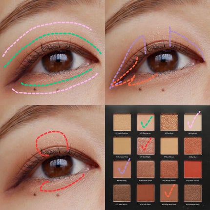 sunset&moment shadow palette/Dear.own/アイシャドウパレットを使ったクチコミ(4枚目)