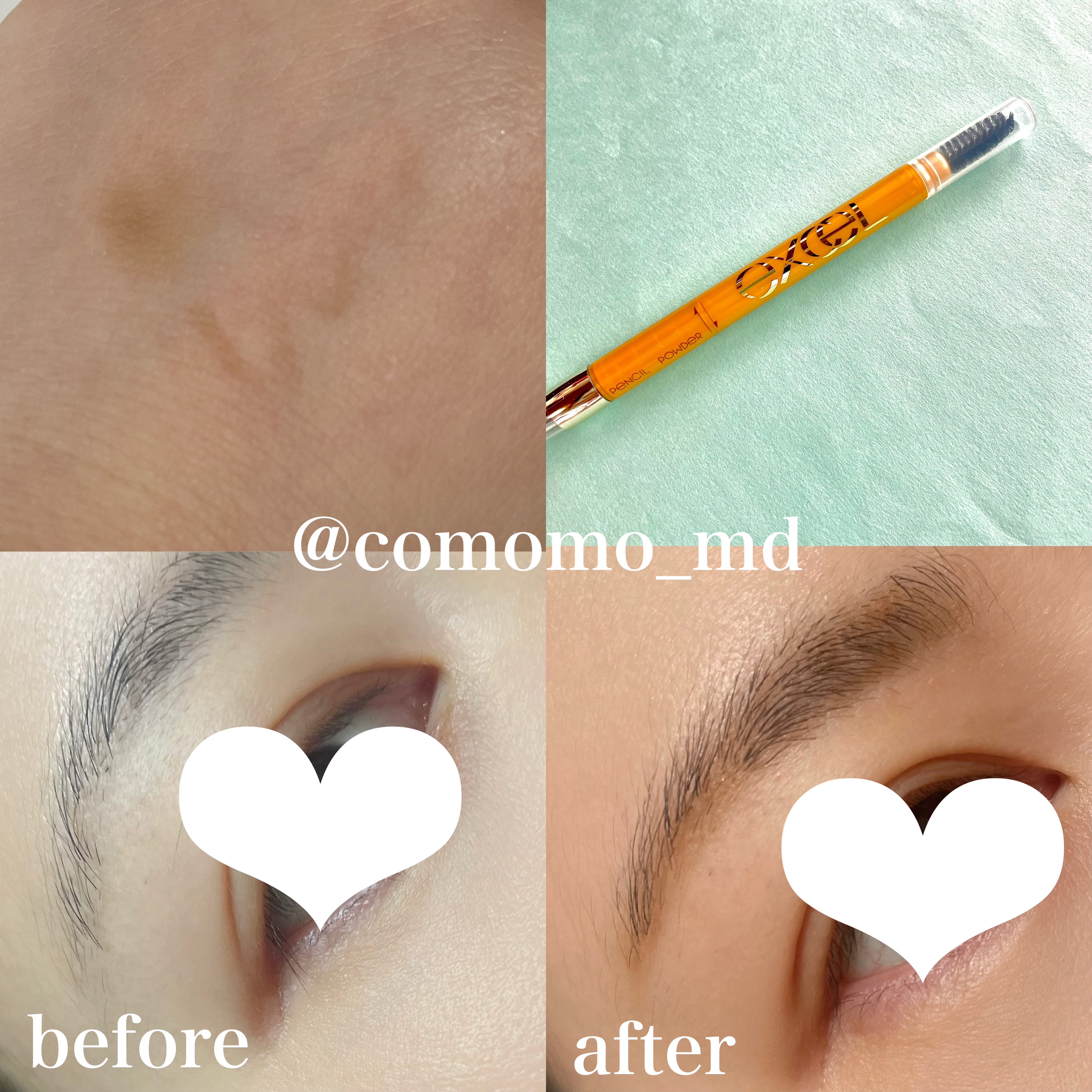 パウダー＆ペンシル　アイブロウＥＸ PD02 キャメルブラウン/excel/アイブロウペンシルを使ったクチコミ（3枚目）