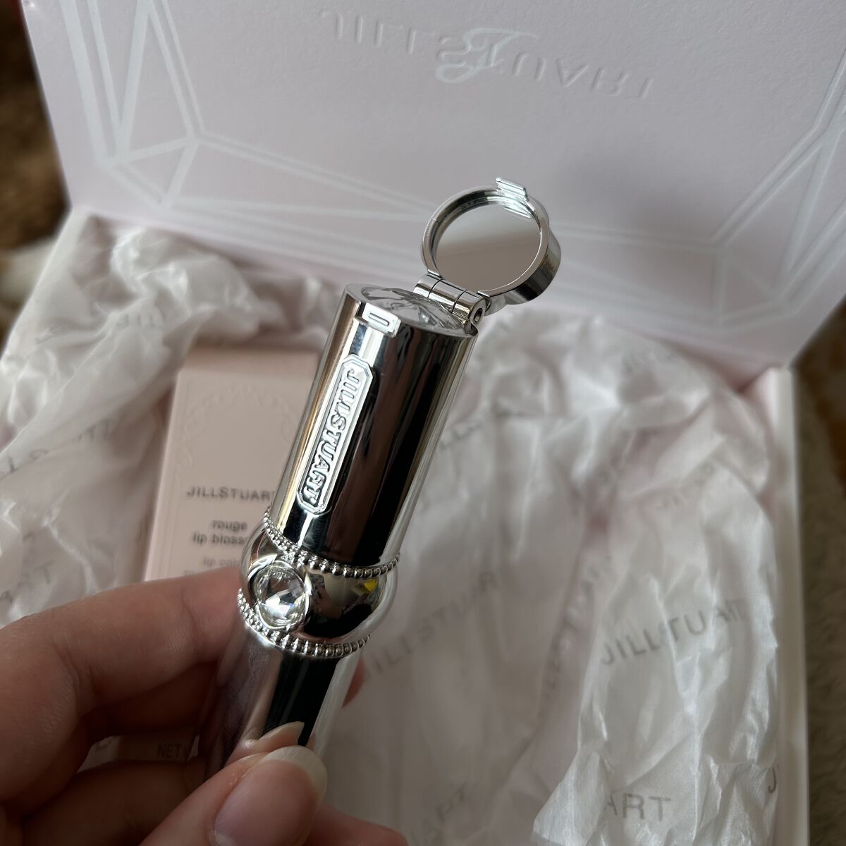 ジルスチュアート ルージュ リップブロッサム 201 baked marigold/JILL STUART/口紅を使ったクチコミ（3枚目）