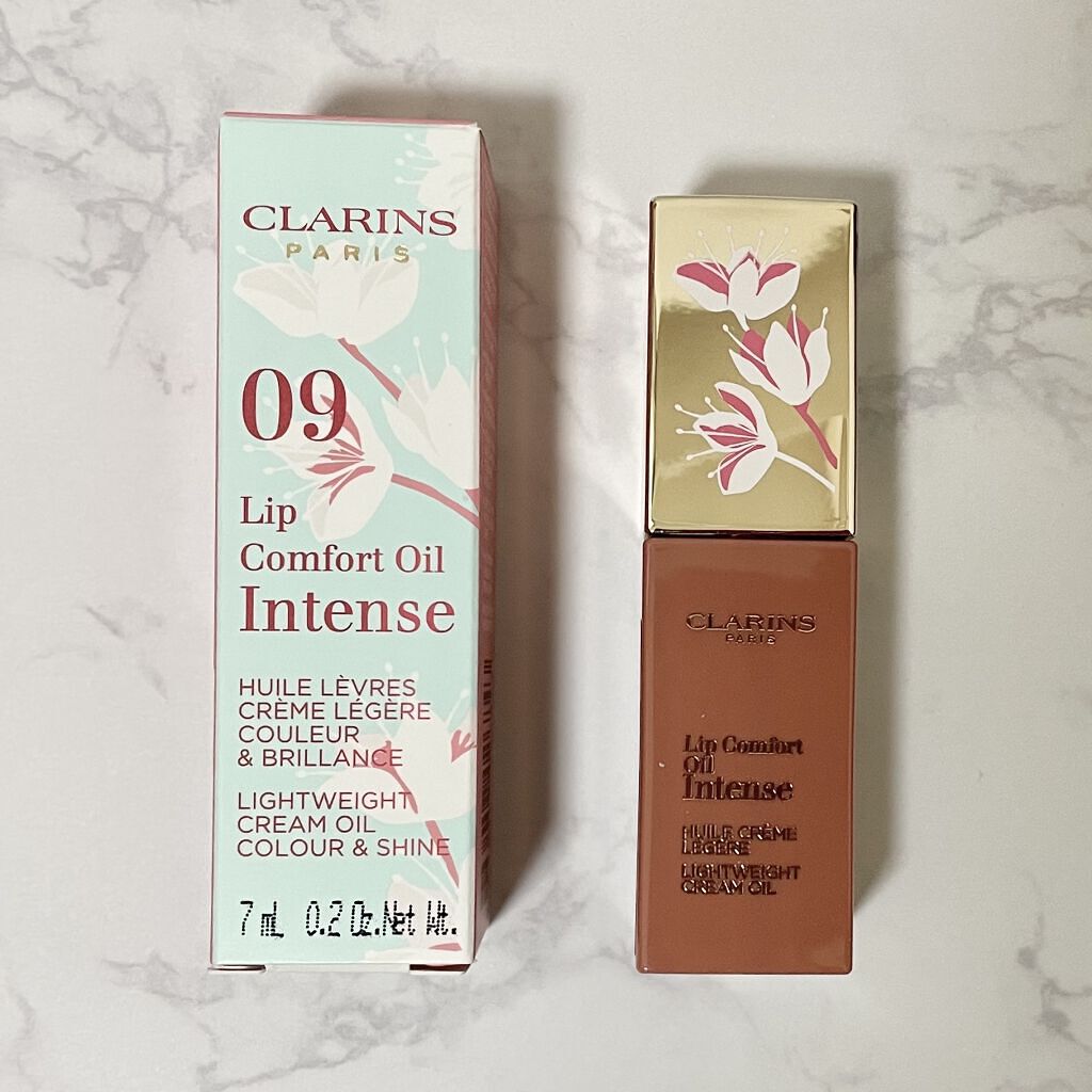 コンフォート リップオイル インテンス 09 ウォームローズ(限定カラー)/CLARINS/リップグロスを使ったクチコミ（3枚目）