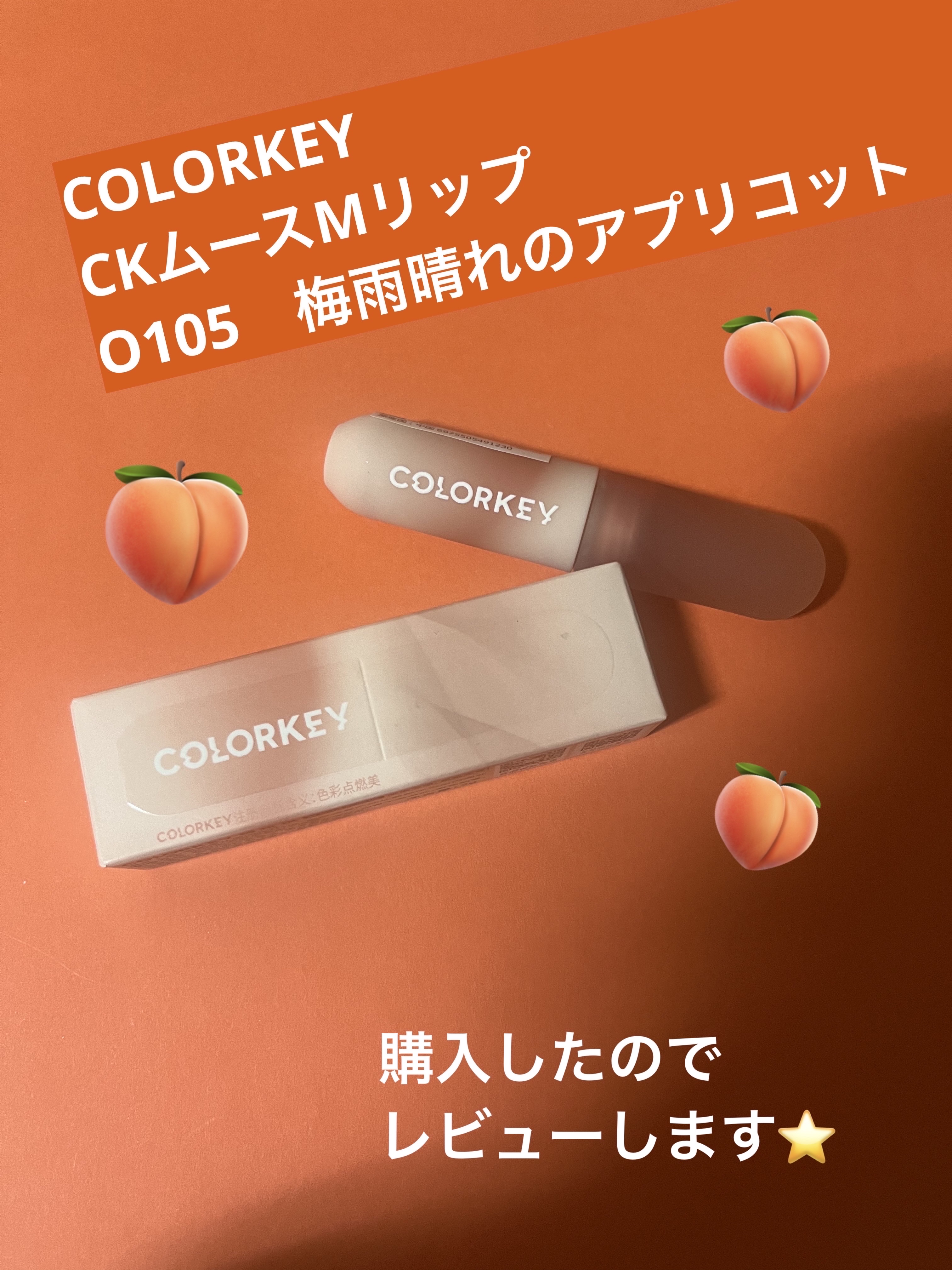 CKムースMリップ(通称:CKムース泥リップ) O105 梅雨晴れのアプリコット/COLORKEY/口紅を使ったクチコミ（1枚目）